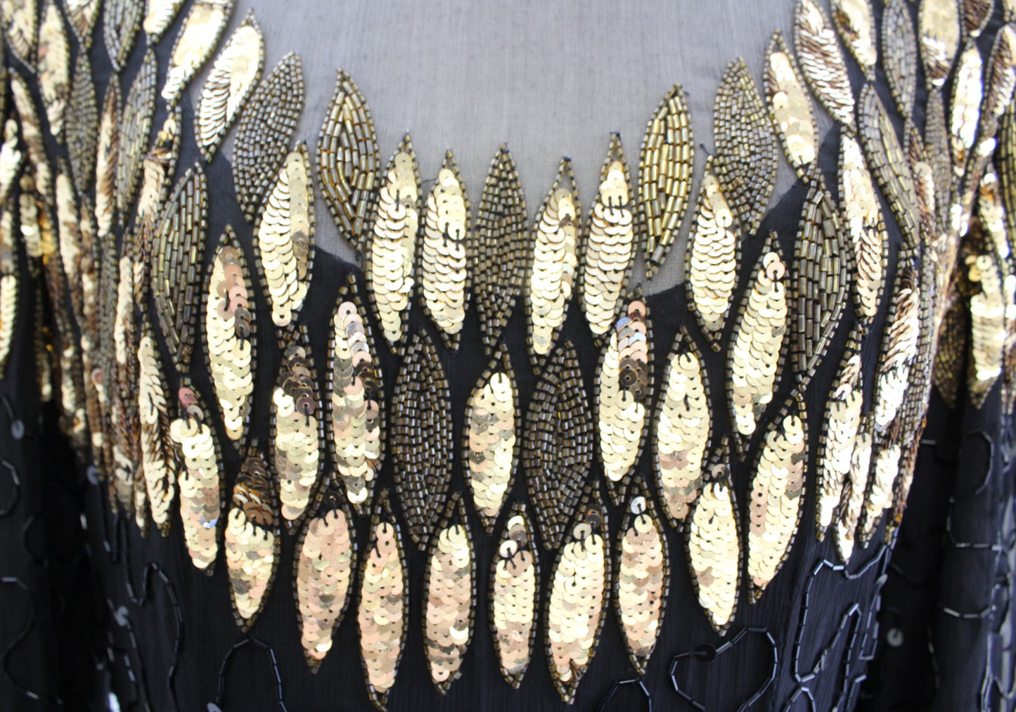 Vtg Stenay Womens Black Gold Mesh Cutout Neckline Cocktail Party Dress Size 10