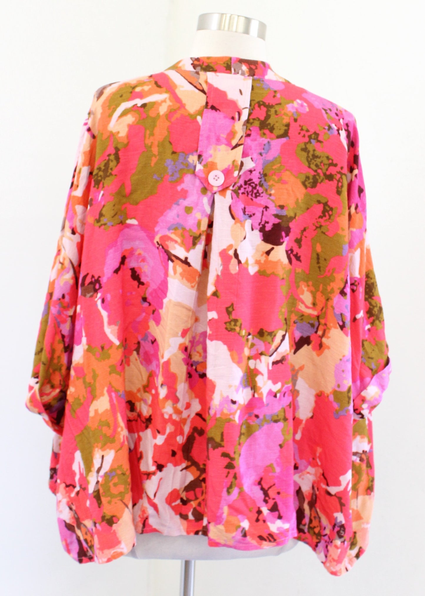 Blank Bl^nk London Anthropologie Floral Kimono Topper One Size OS Pink Orange