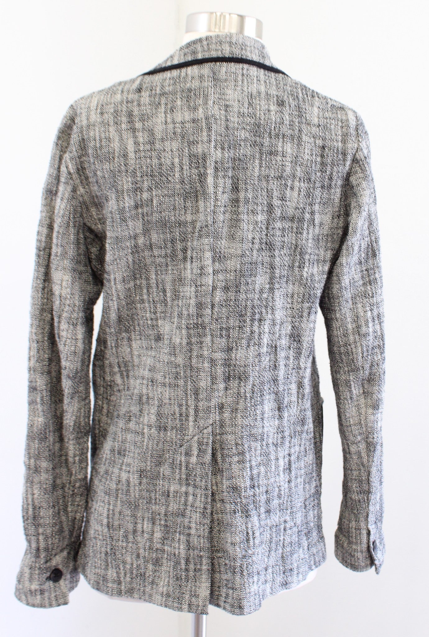 Cartonnier Anthropologie Leonie Black White Gray Tweed Blazer Jacket Size 6