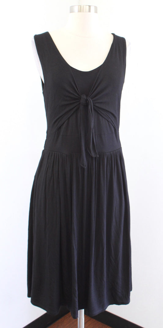 Sundance Catalog Easy Travel Days Black Tie Front Knit Sleeveless Dress Size S
