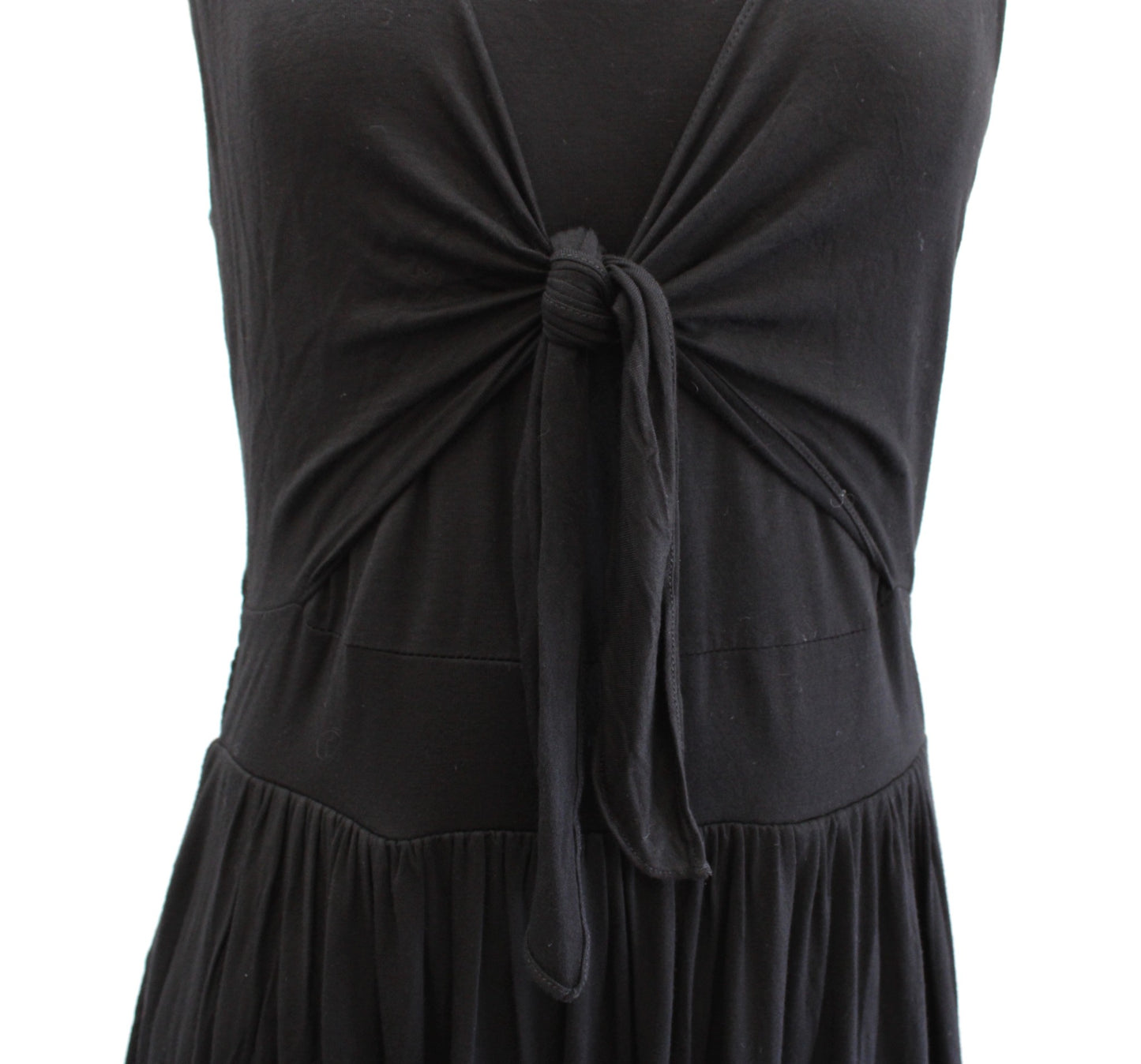 Sundance Catalog Easy Travel Days Black Tie Front Knit Sleeveless Dress Size S