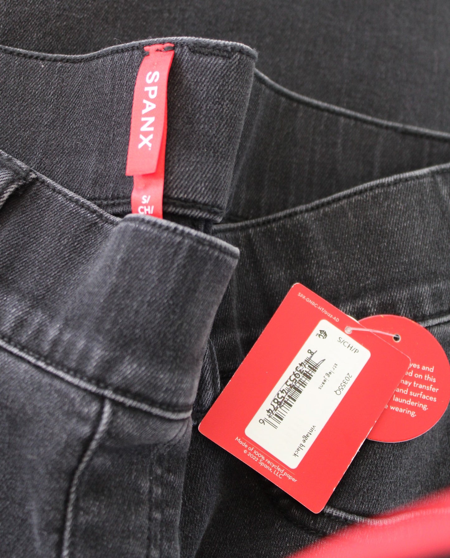 NWT Spanx Petite Vintage Black Straight Leg Jeans Jeggings Size PS SP