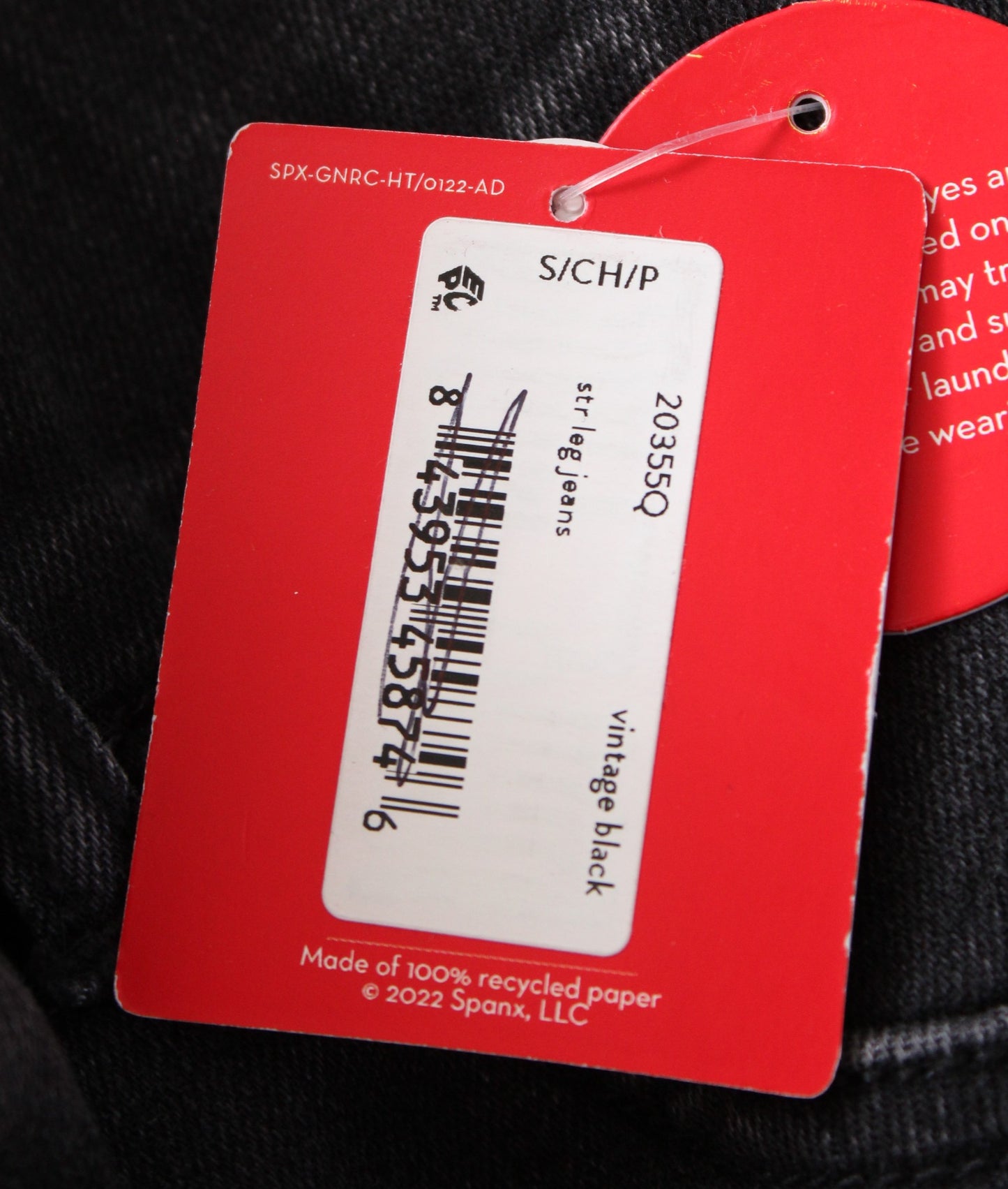 NWT Spanx Petite Vintage Black Straight Leg Jeans Jeggings Size PS SP