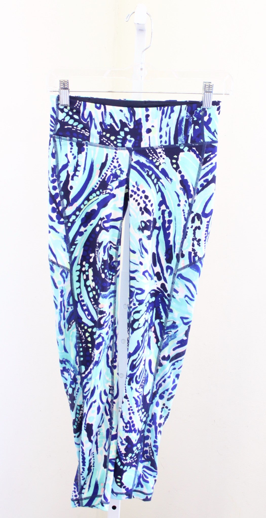 Lilly Pulitzer Luxletic Weekender Cropped Leggings Crash The Bash Navy Size XS