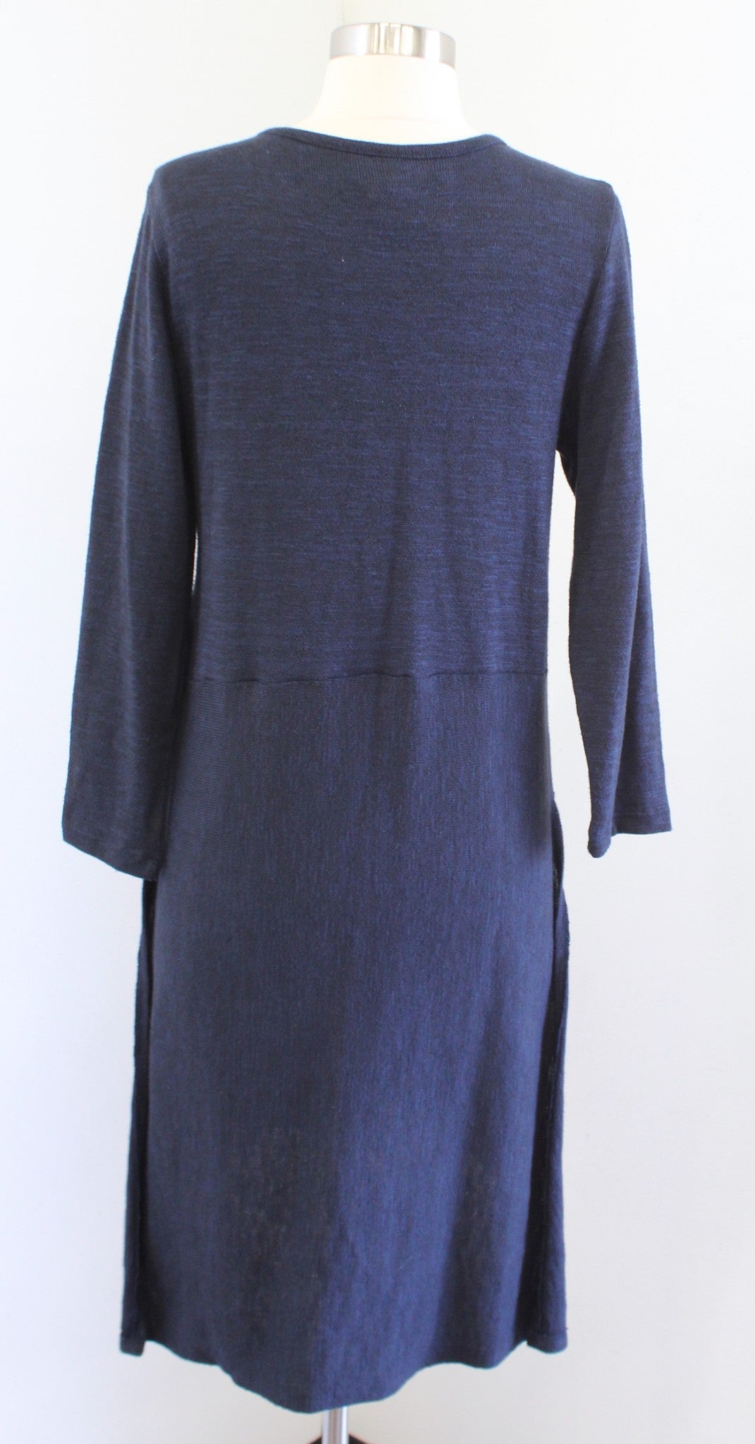 NWT Akemi + Kin Anthropologie Navy Blue Embroidered Split Hi Lo Knit Tunic Sz M