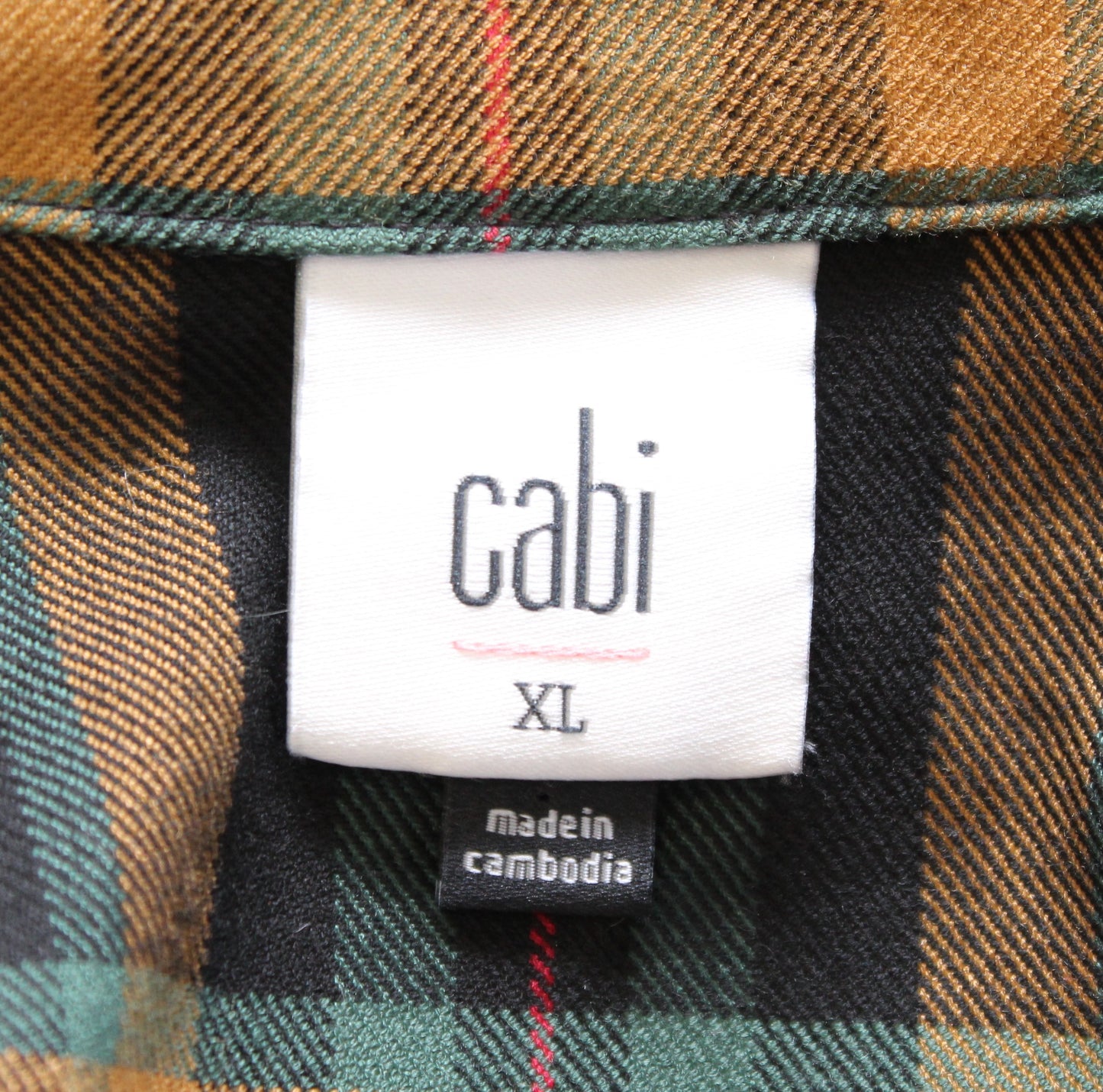 CAbi Black Green Zip Front Fall Plaid Moto Jacket Size XL Style 4401