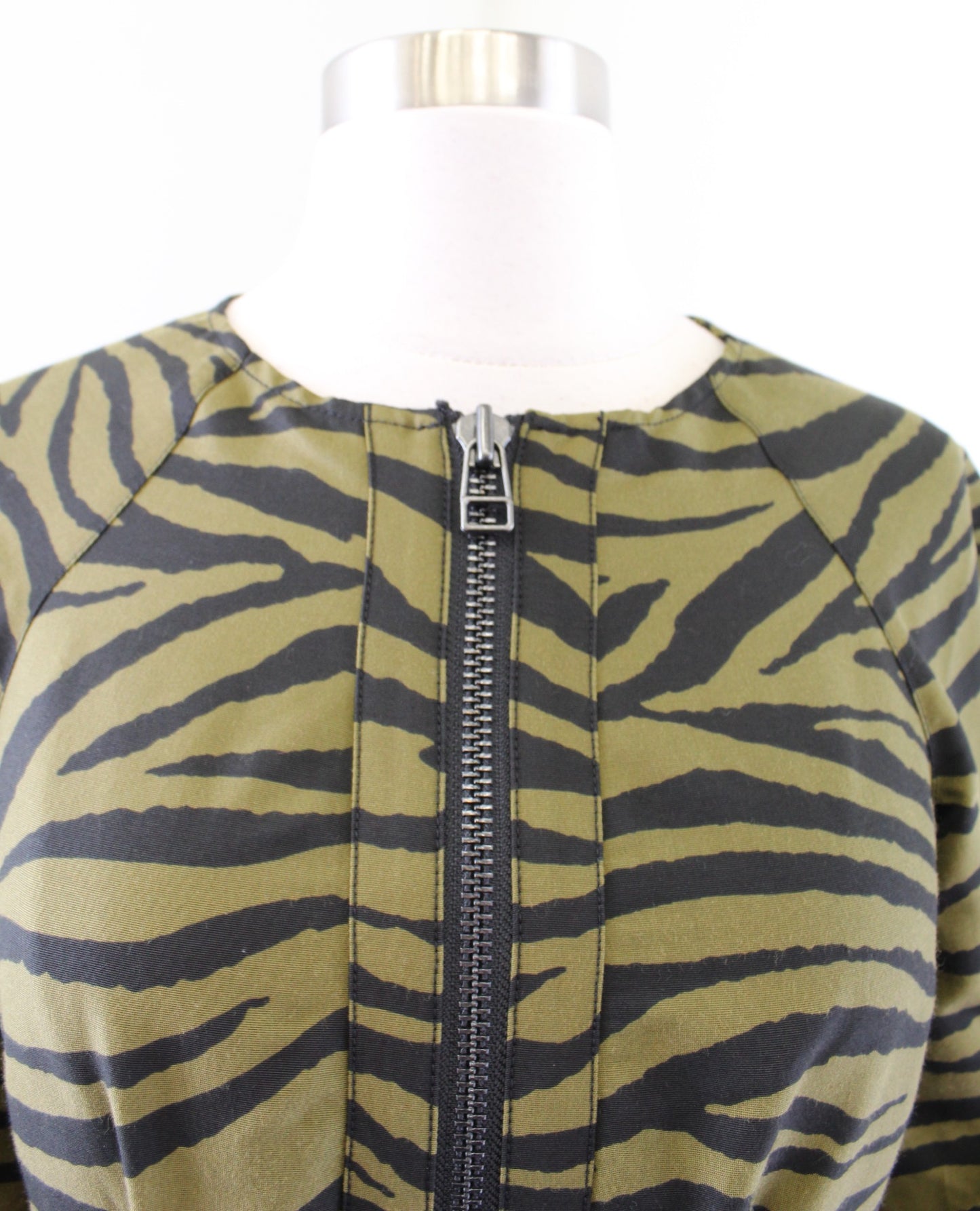 NWT $595 Veronica Beard Navi Warm Olive Black Animal Printed Mini Dress Size 0