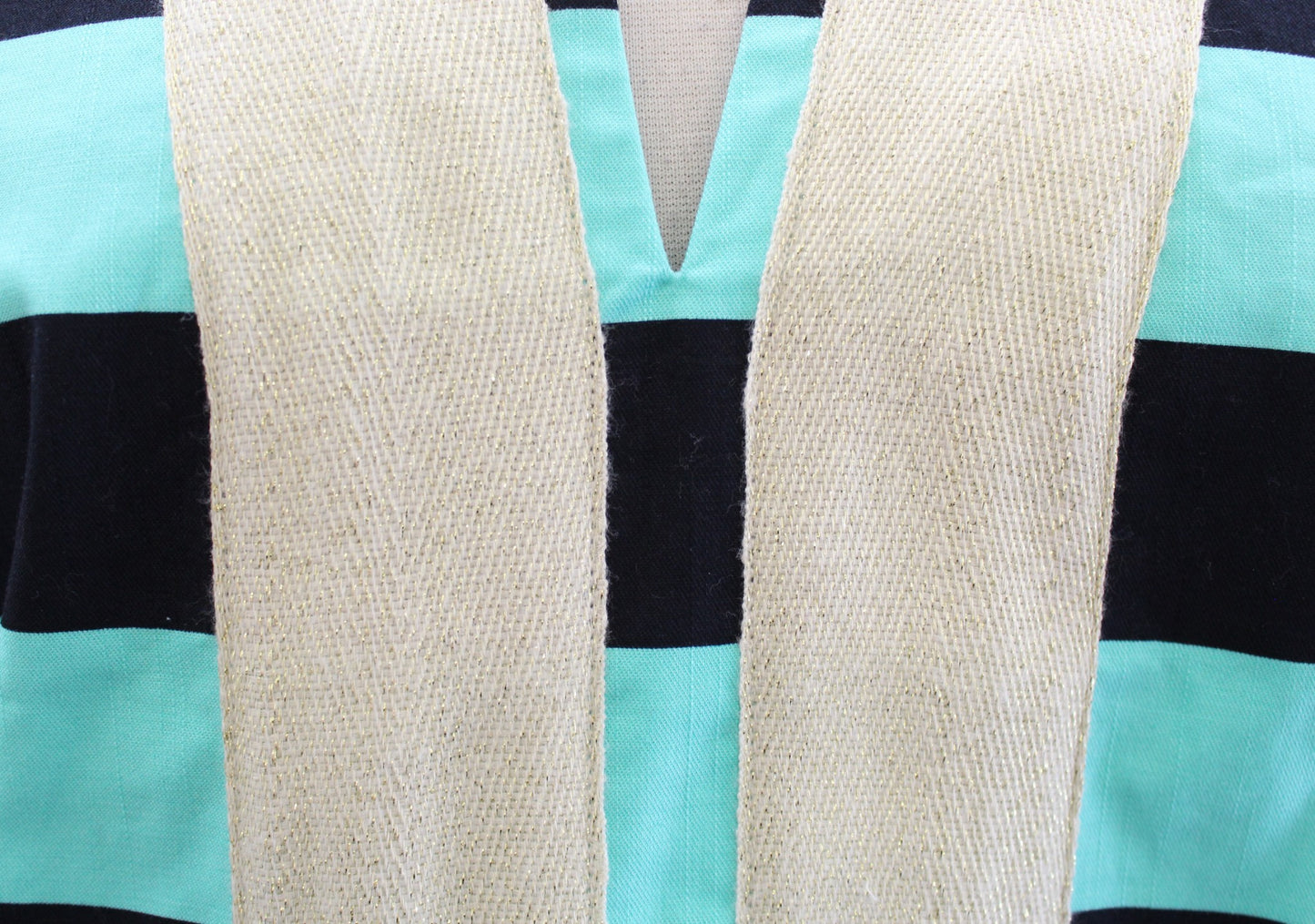 NWT $198 Sail to Sable Striped Metallic Tipped Tunic Dress Size M Cabbage Navy