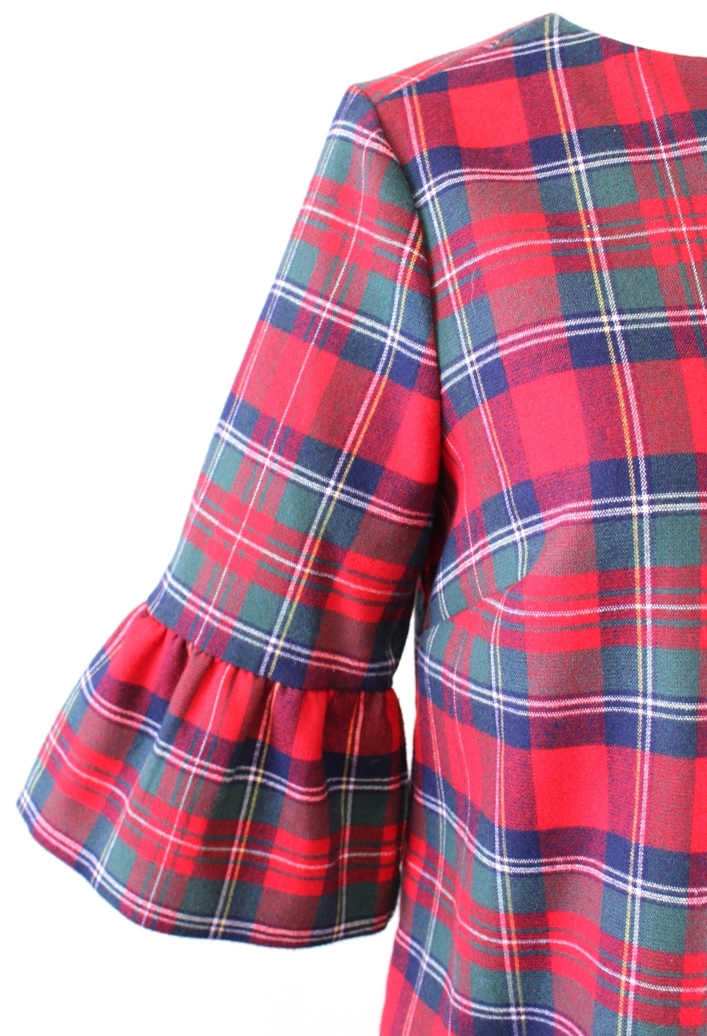 Vineyard Vines Red Merry Plaid Bell Sleeve Greenwich Shift Dress Size 0 Holiday