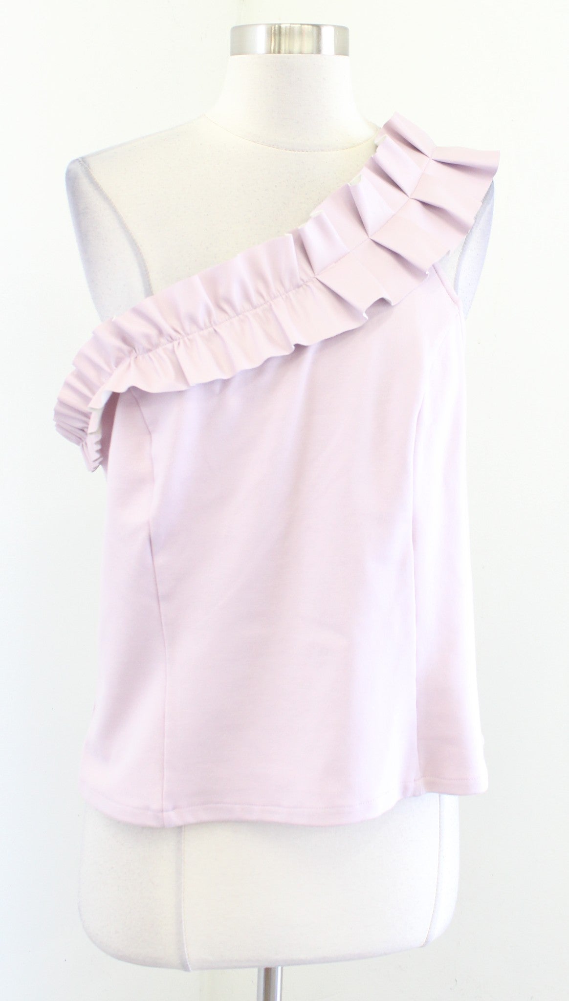NWT Sunday in Brooklyn Anthropologie Lilac Ruffle One Shoulder Top Blouse Sz XL