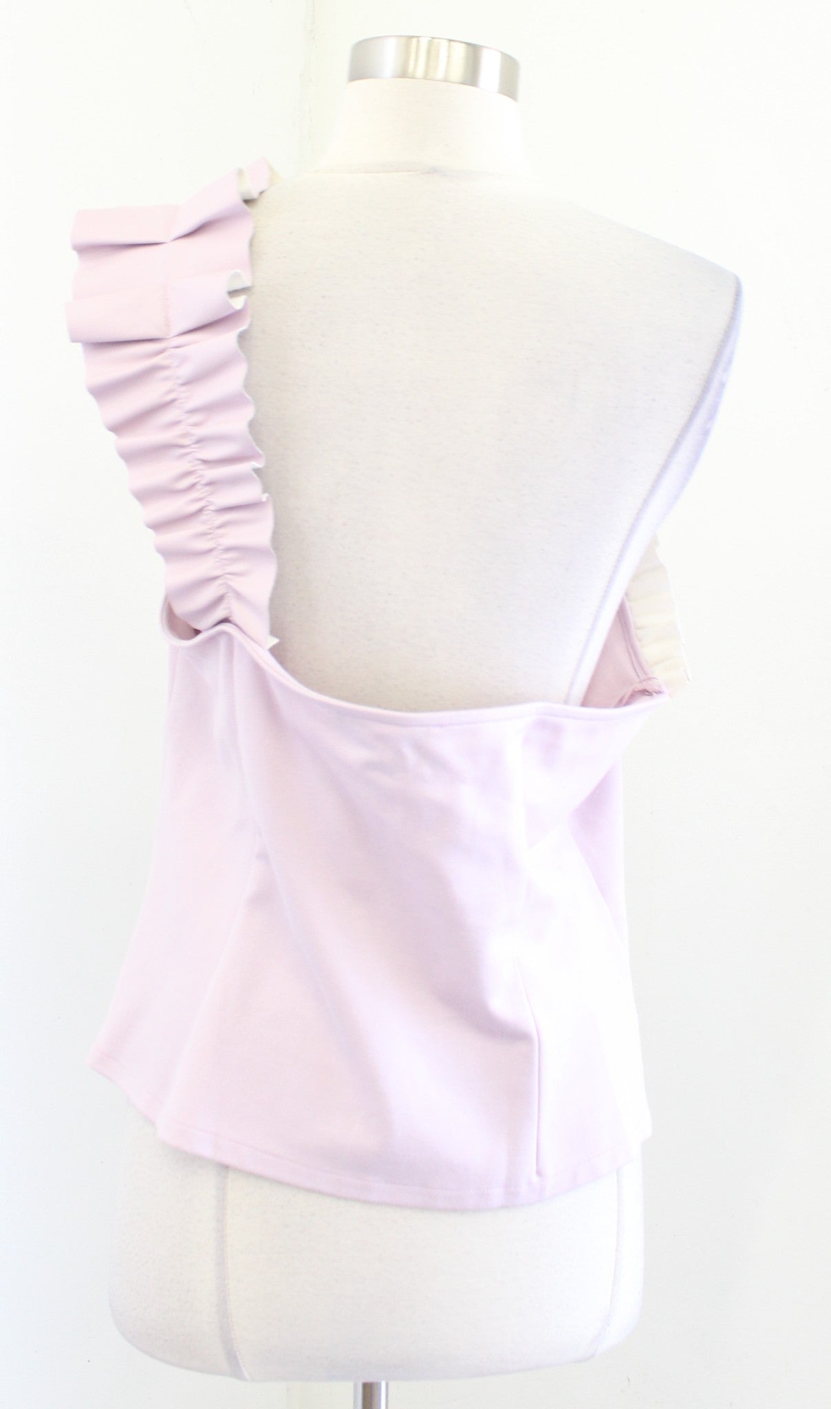 NWT Sunday in Brooklyn Anthropologie Lilac Ruffle One Shoulder Top Blouse Sz XL