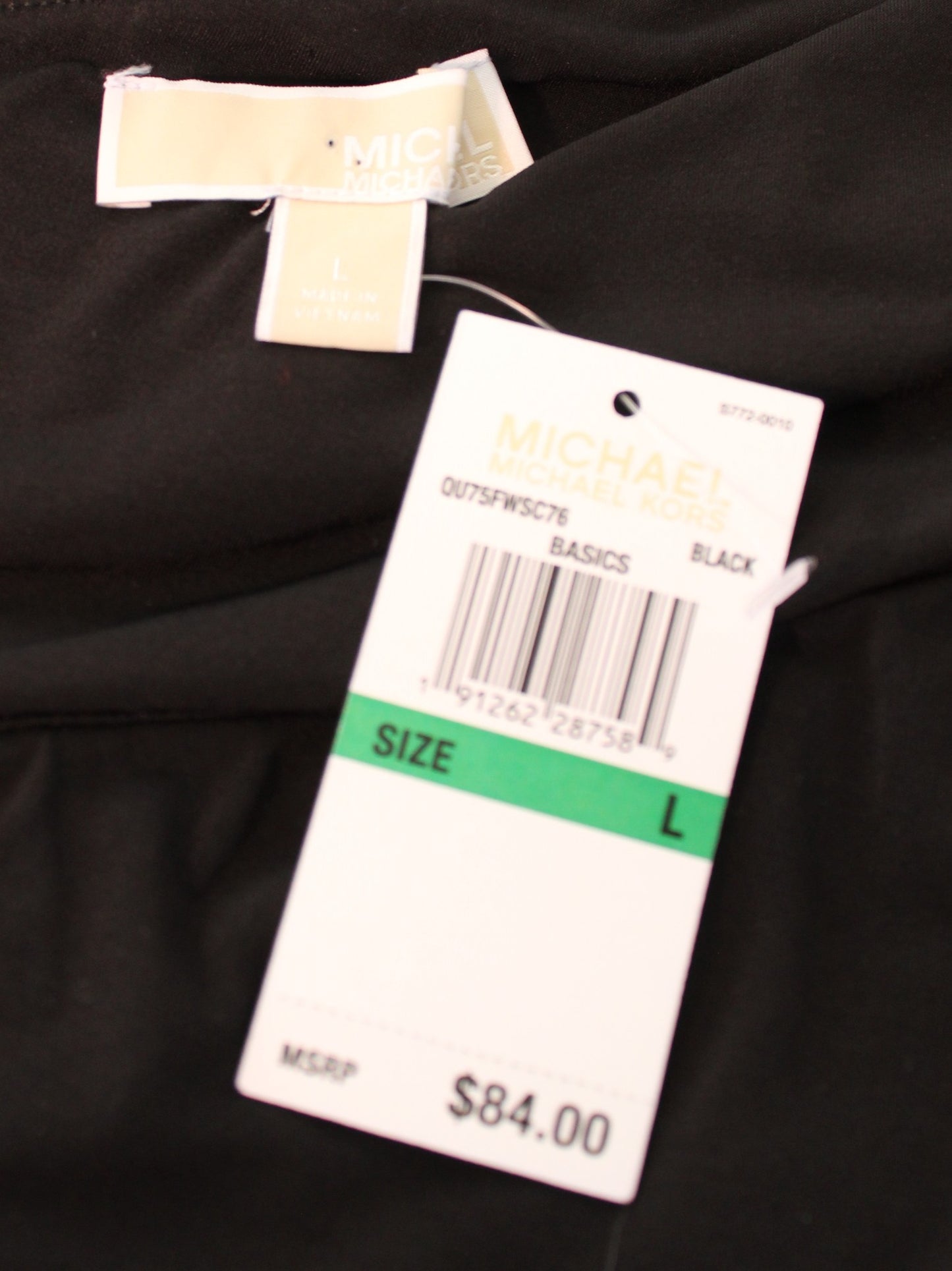 NWT Michael Kors Black Gold One Shoulder Asymmetrical Hem Tank Top Blouse Size L