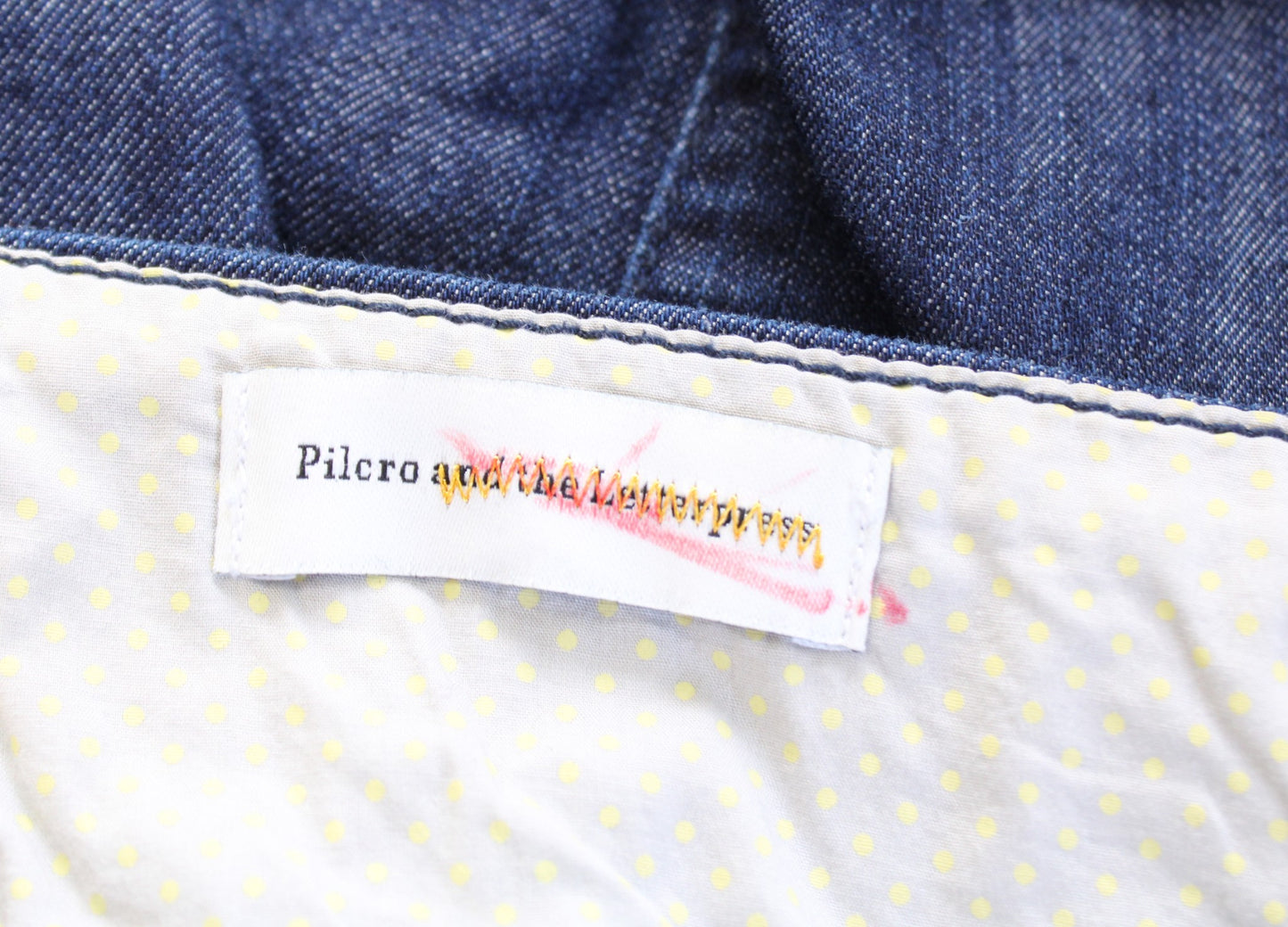 Pilcro and the Letterpress Anthropologie Denim Jean Button Front Skirt Size 14