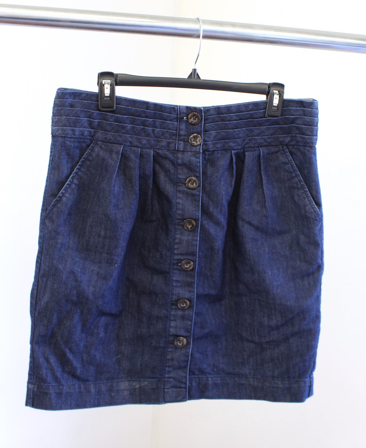 Pilcro and the Letterpress Anthropologie Denim Jean Button Front Skirt Size 14