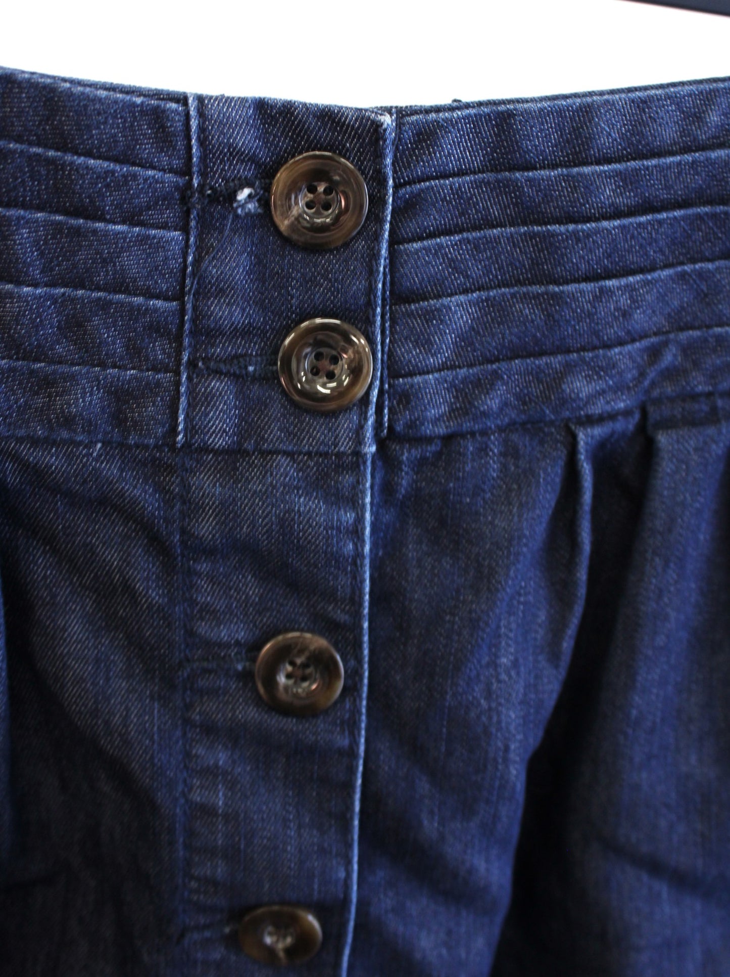 Pilcro and the Letterpress Anthropologie Denim Jean Button Front Skirt Size 14