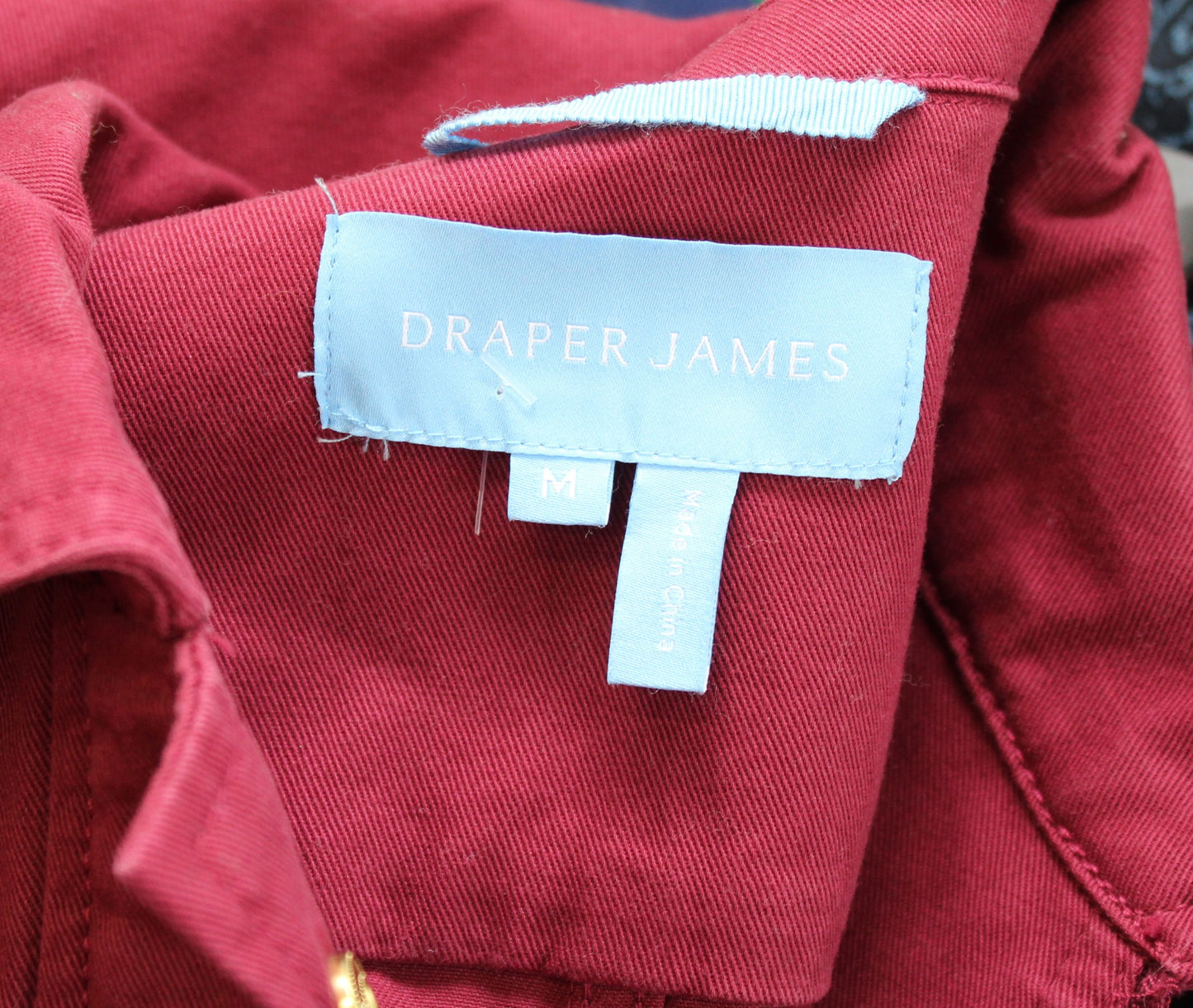 Draper James Red Twill Field Jacket in Deep Berry Size M Zip Front Tie Waist