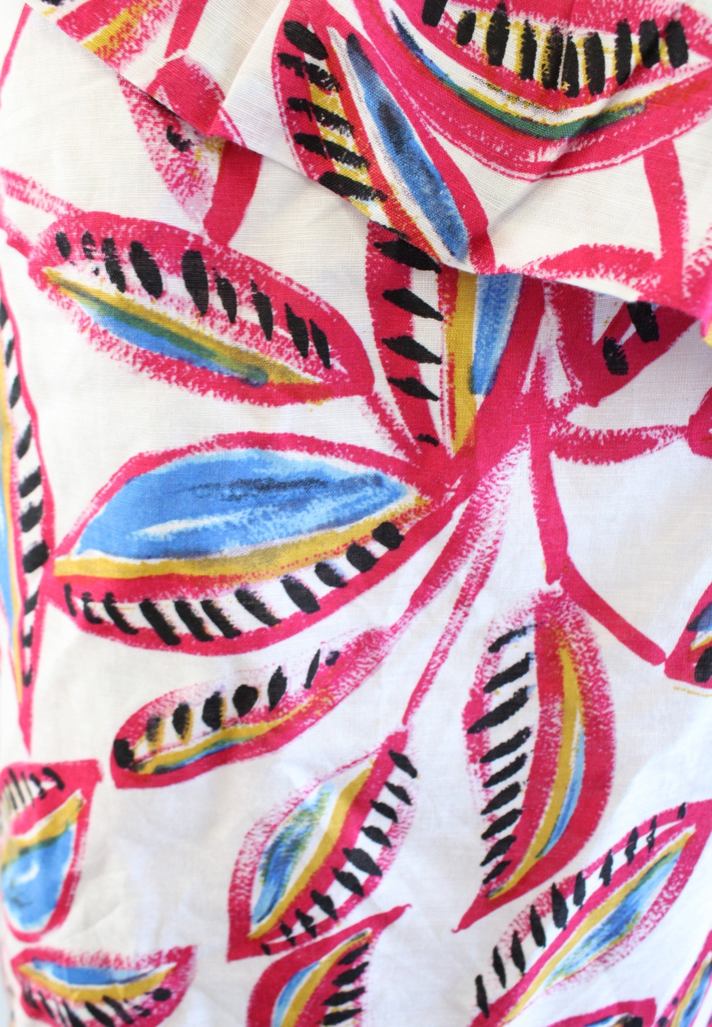 J Crew Floral Printed One Shoulder Linen Blend Shift Dress Size S Pink White