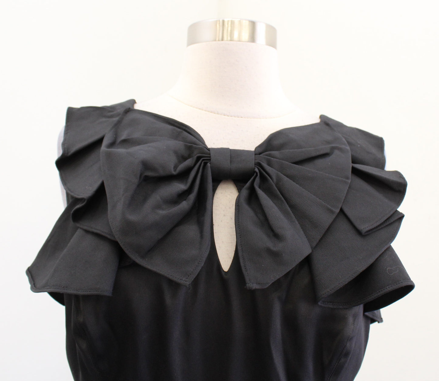 Ted Baker Ziaz Black Satin Big Bow Keyhole Sheath Dress Size 3 Cocktail Party