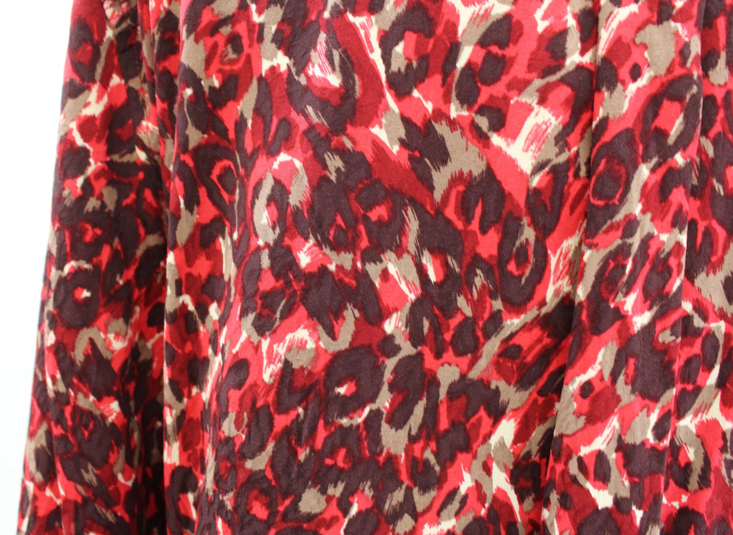 Equipment Red Leopard Print Slim Signature Blouse Button Front Shirt Size M Long Sleeve