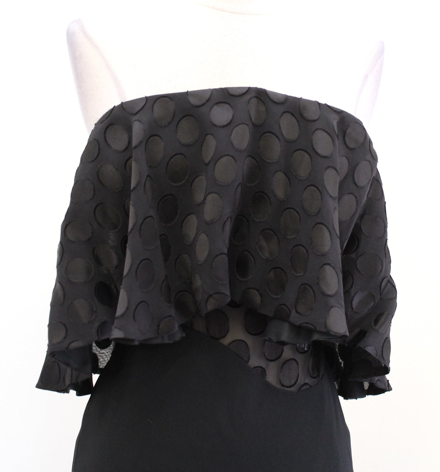 NWT Cushnie et Ochs Black Strapless Polka Dot Layered Cady Dress Size 0 Cocktail