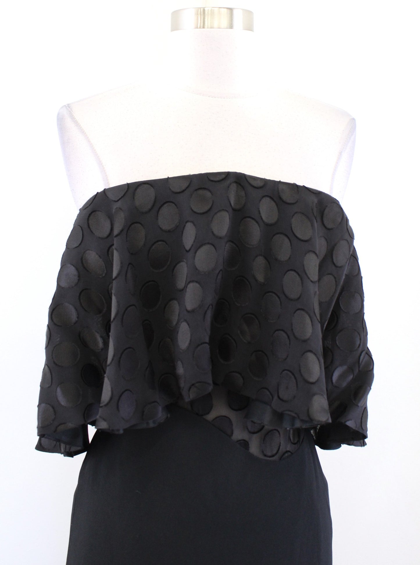 NWT Cushnie et Ochs Black Strapless Polka Dot Layered Cady Dress Size 0 Cocktail