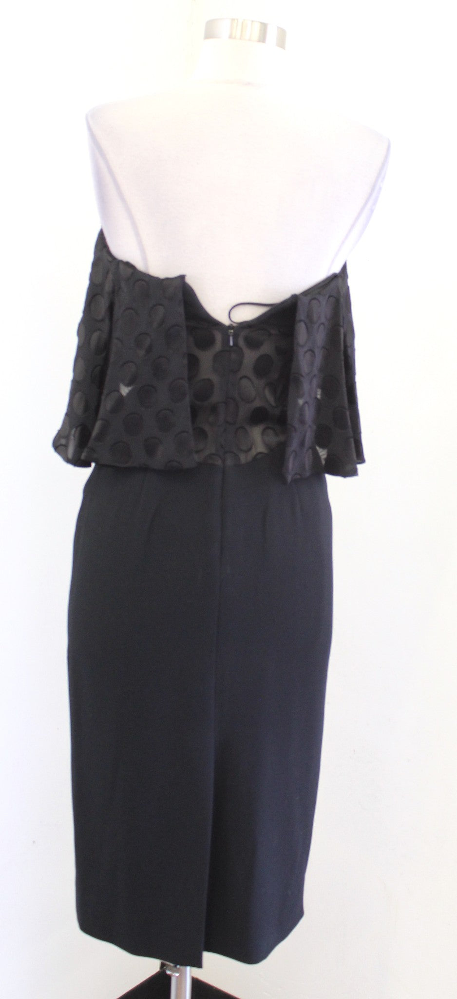 NWT Cushnie et Ochs Black Strapless Polka Dot Layered Cady Dress Size 0 Cocktail