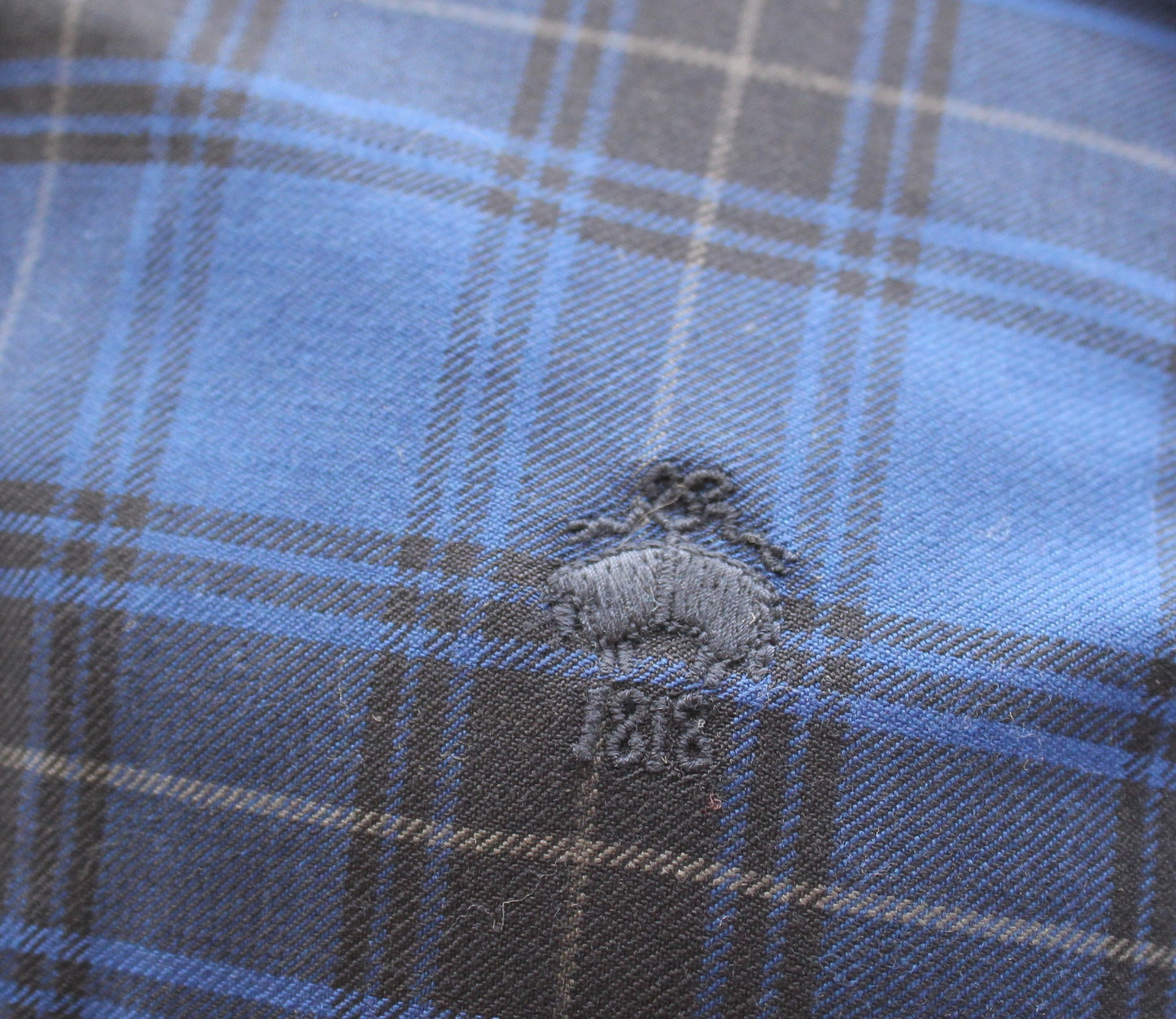 Brooks Brothers Blue Plaid Button Front Wool Blend Shirt Dress Size 2 Black Gray