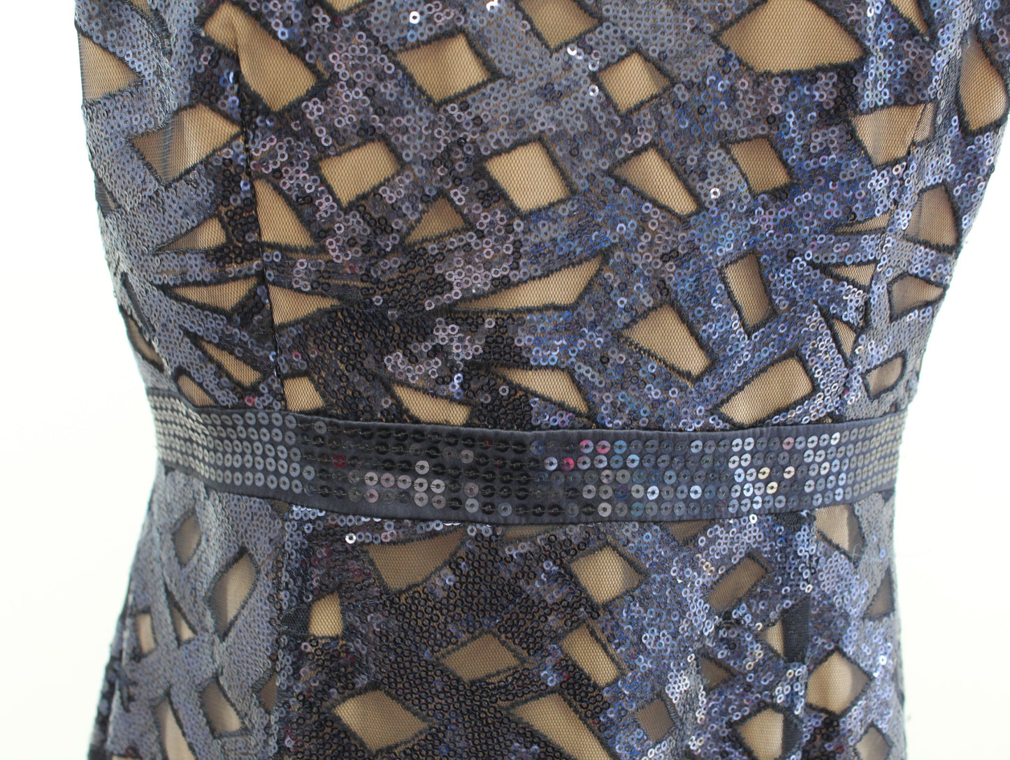 Aidan Mattox Navy Blue Sequin Geometric Mesh Illusion Formal Dress Gow Queen City Resale Aidan Mattox Navy Blue Sequin Geometric Mesh Illusion Formal Dress Gow Queen City Resale