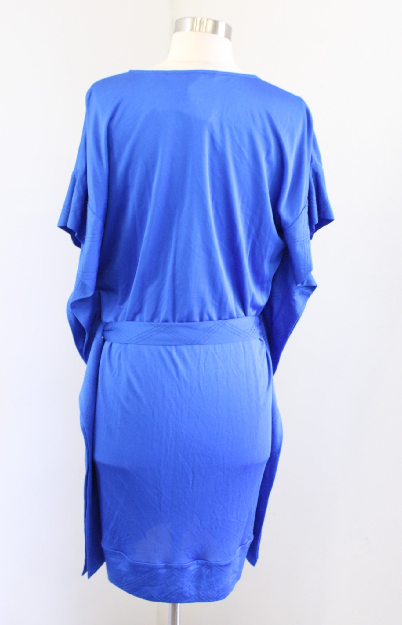 NWT $325 Diane Von Furstenberg Tuvallu Blue Silk Tie Waist Kimono Dress Size 2