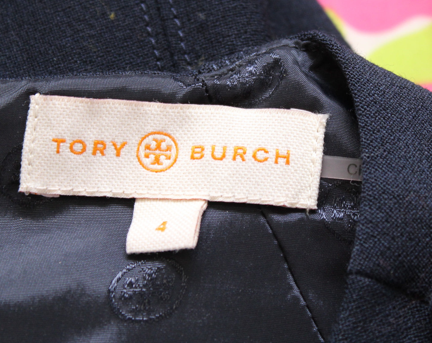 Tory Burch Solid Navy Blue Sleeveless Wool Blend Sheath Dress Size 4 Career