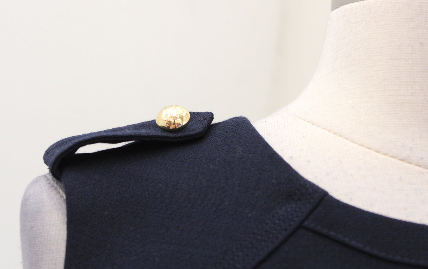 Tory Burch Solid Navy Blue Sleeveless Wool Blend Sheath Dress Size 4 Career