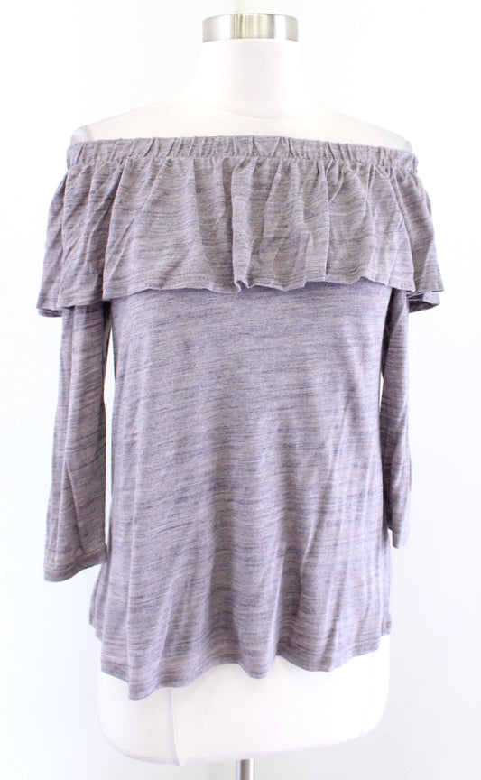 NWT Dolan Anthropologie Charla Heather Knit Off the Shoulder Top Blouse Size S