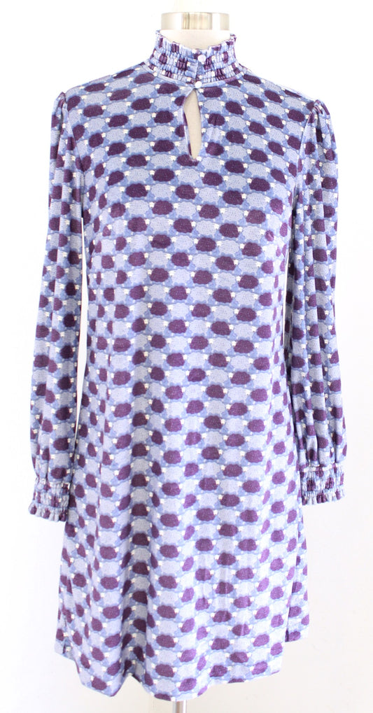 NWT New Tyler Boe Mia Counting Sheep Printed Velvet Shift Dress Size S Blue