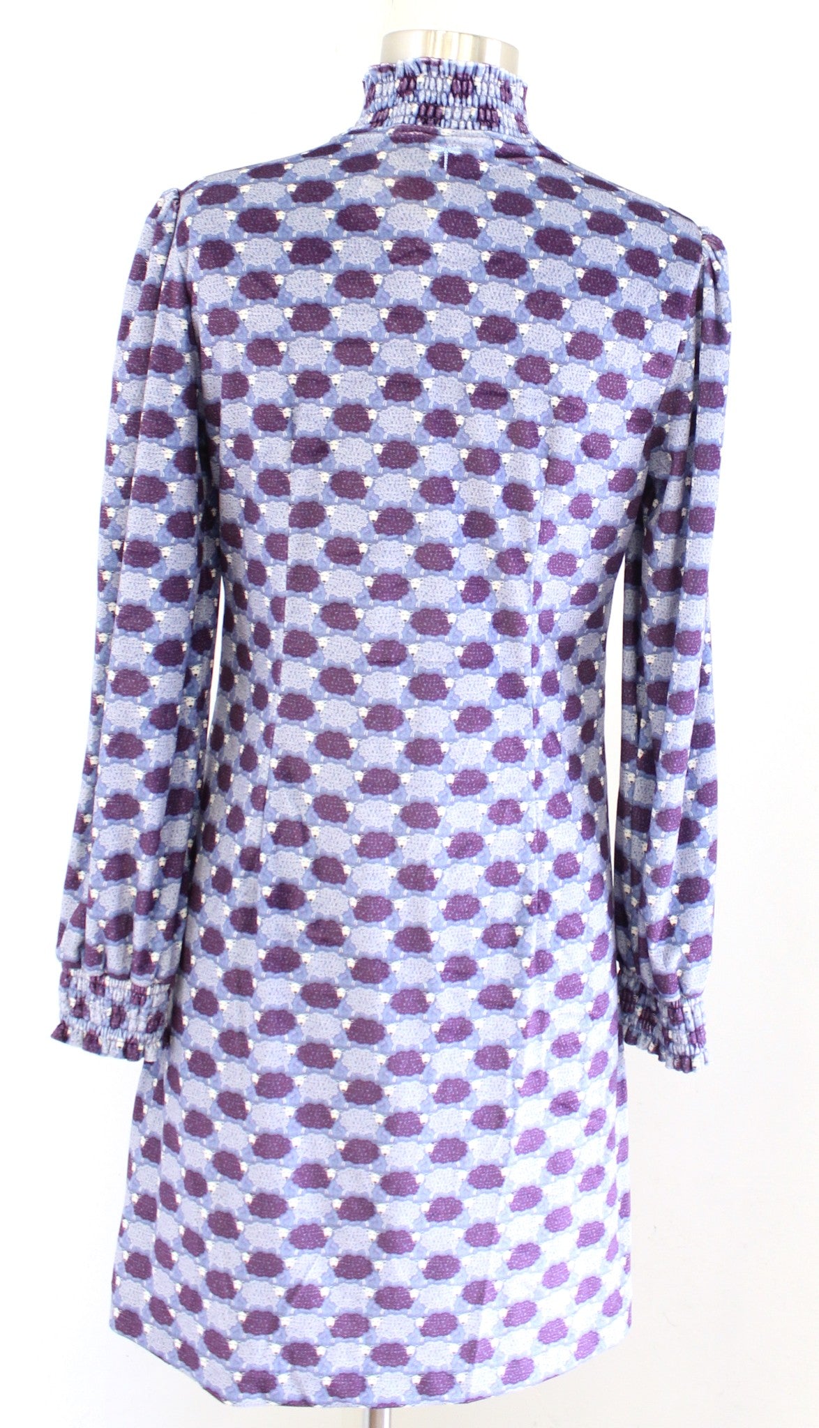 NWT New Tyler Boe Mia Counting Sheep Printed Velvet Shift Dress Size S Blue