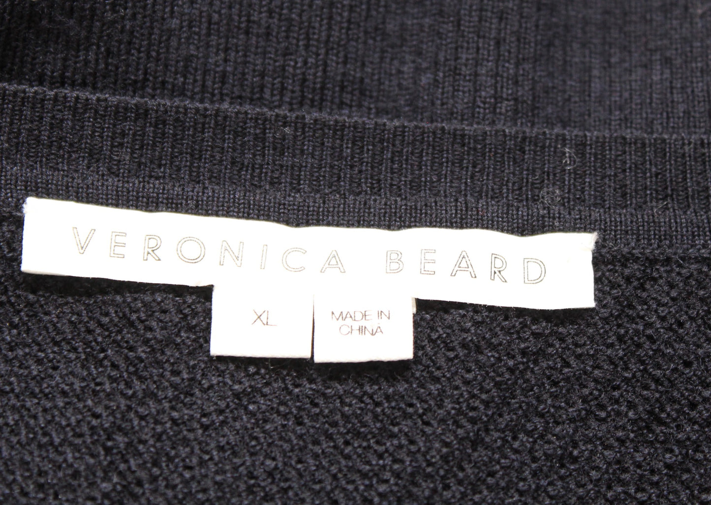 Veronica Beard Leila Plaid Puff Sleeve Ribbed Knit Sweater Top Size XL Wool