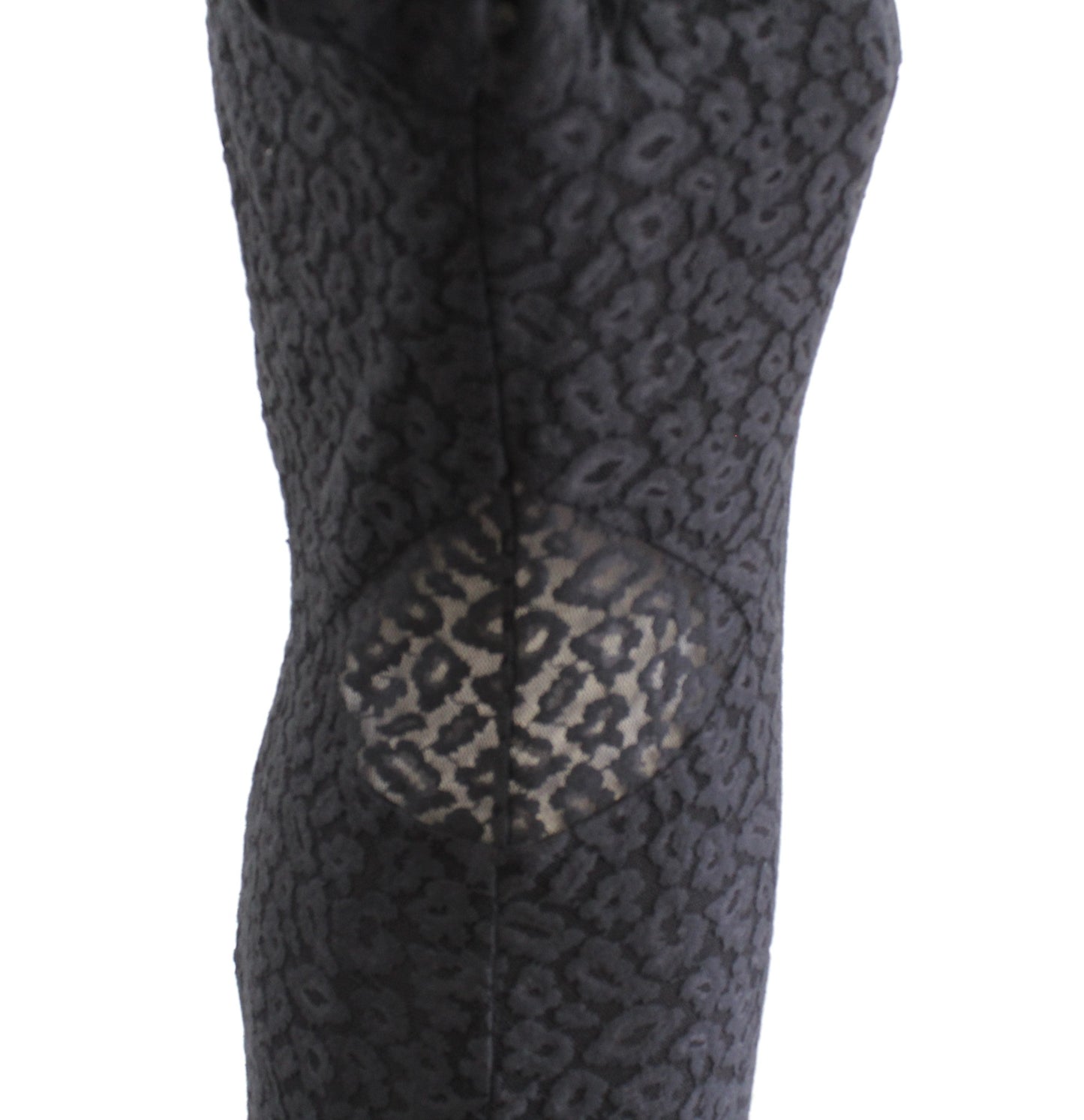 House of Harlow x Revolve Black Plunge V Neck Leopard Mesh Cutout Maxi Dress S