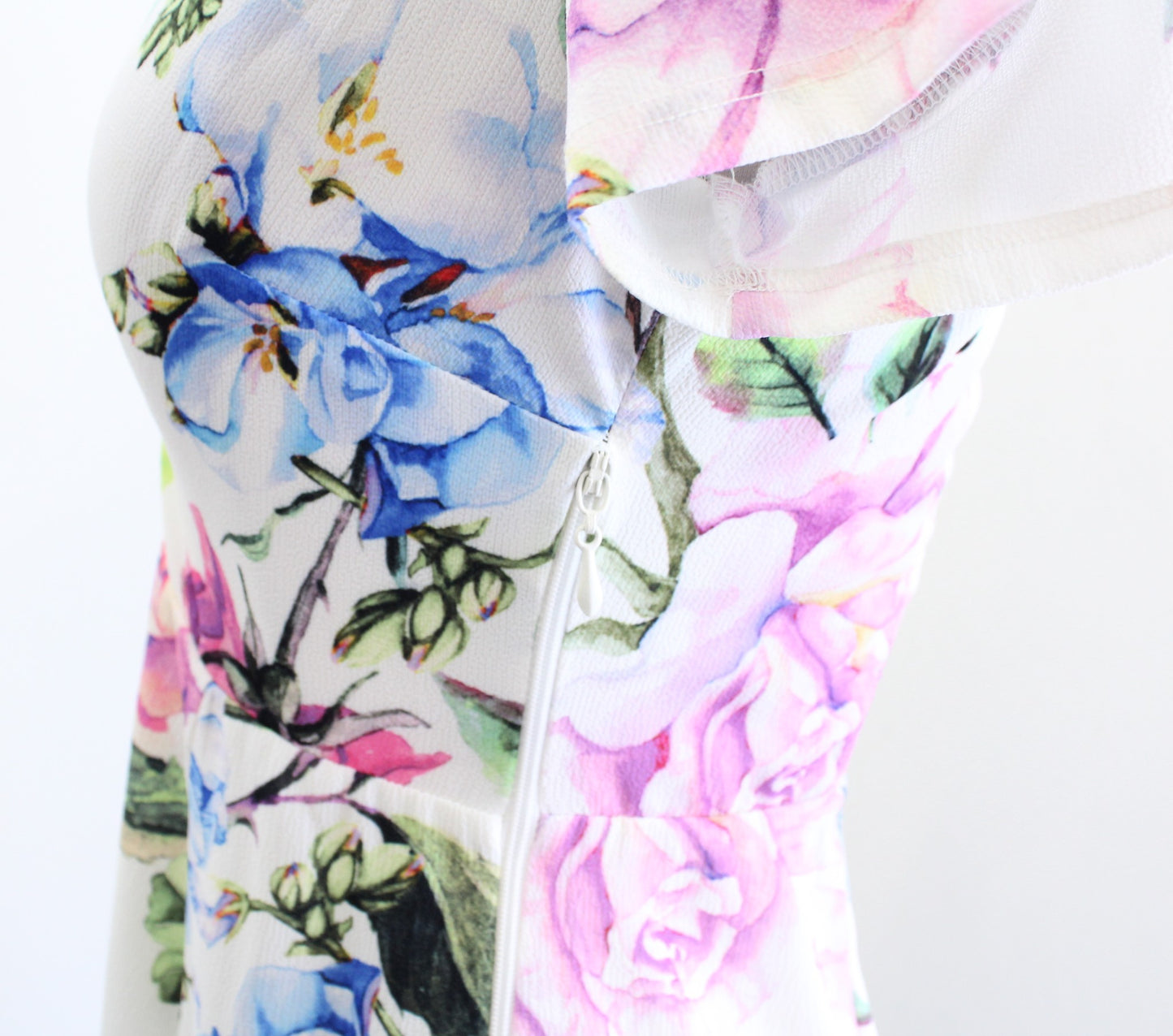 Show Me Your Mumu Ibiza White Multi Color Floral Open Back Mini Dress Size S