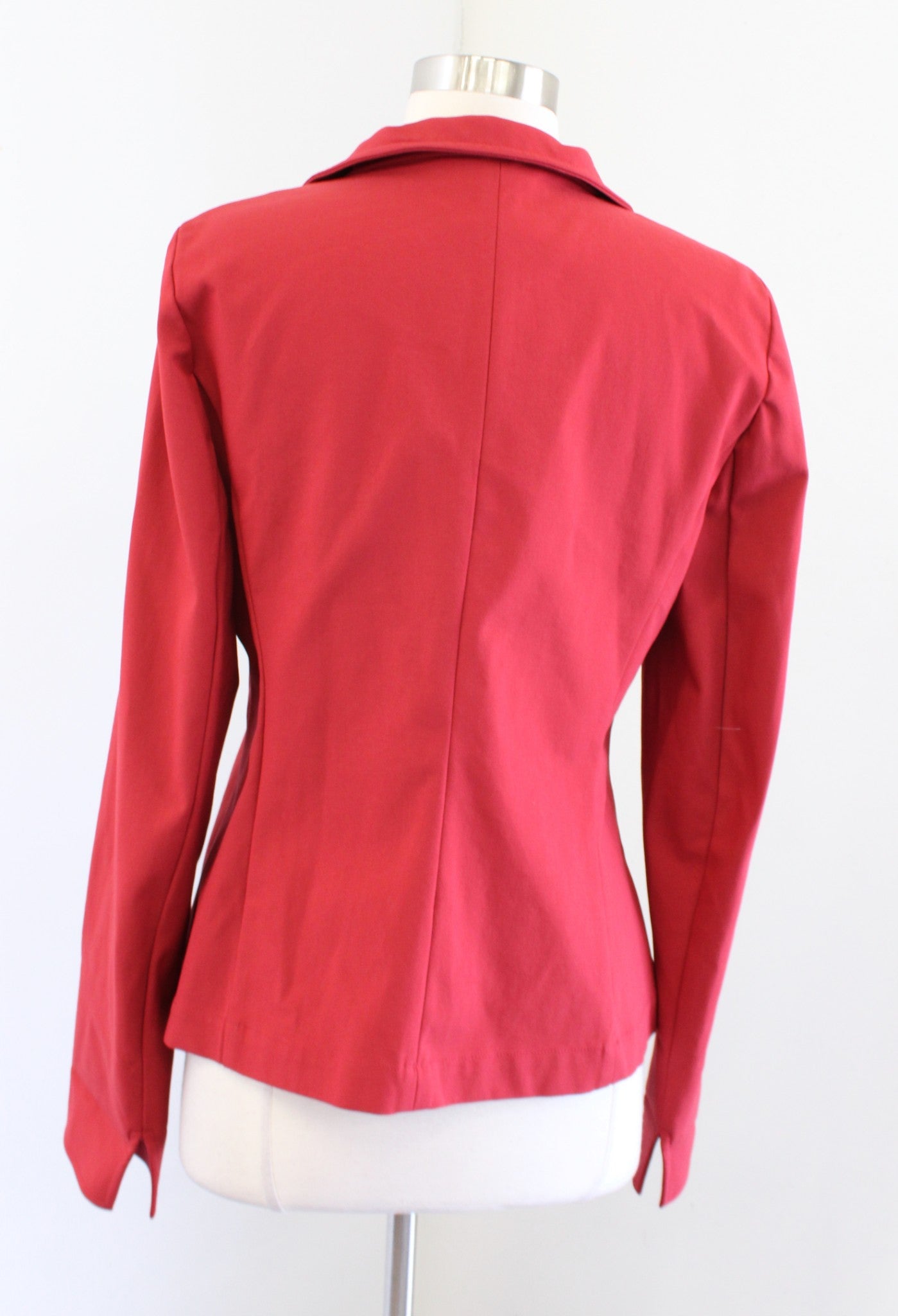 Nina McLemore Womens Solid Red Asymmetric Button Front Blazer Jacket Size 6