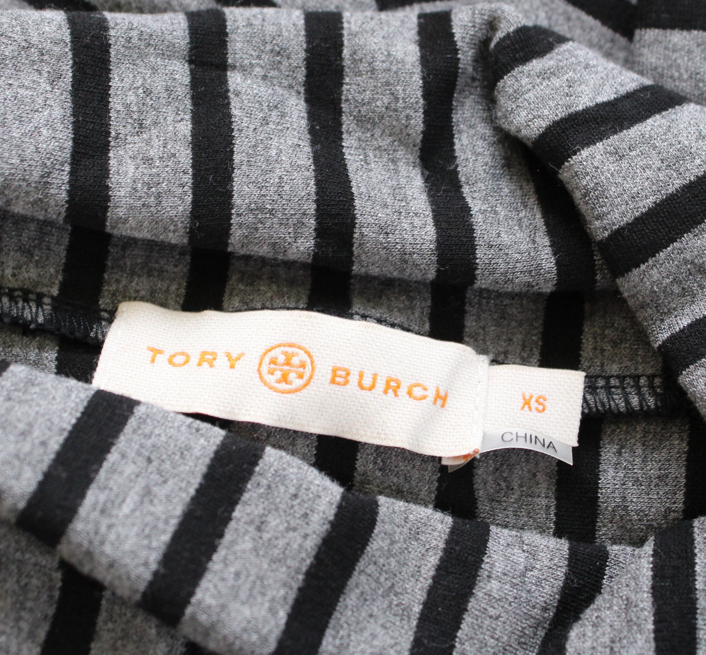 Tory Burch Womens Gray Black Striped Rollover Turtleneck Knit Dress Size XS