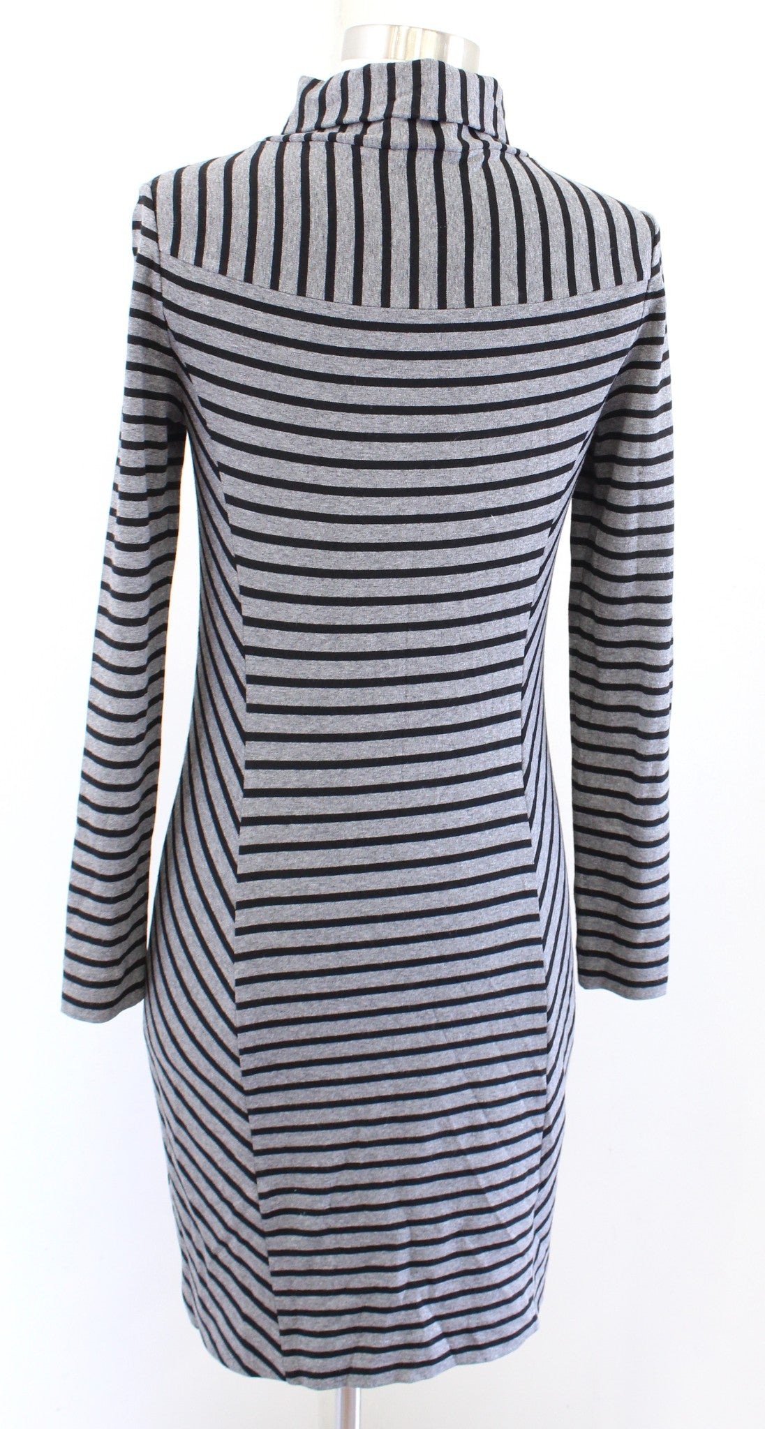 Tory Burch Womens Gray Black Striped Rollover Turtleneck Knit Dress Size XS