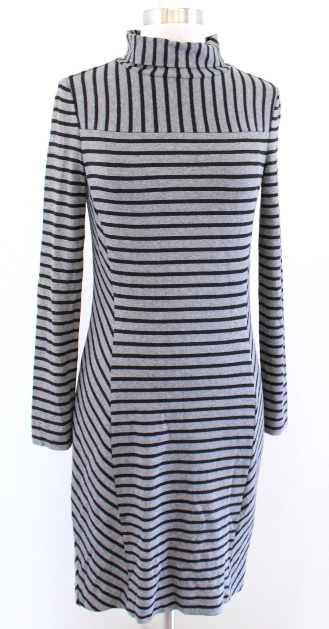 Tory Burch Womens Gray Black Striped Rollover Turtleneck Knit Dress Size XS