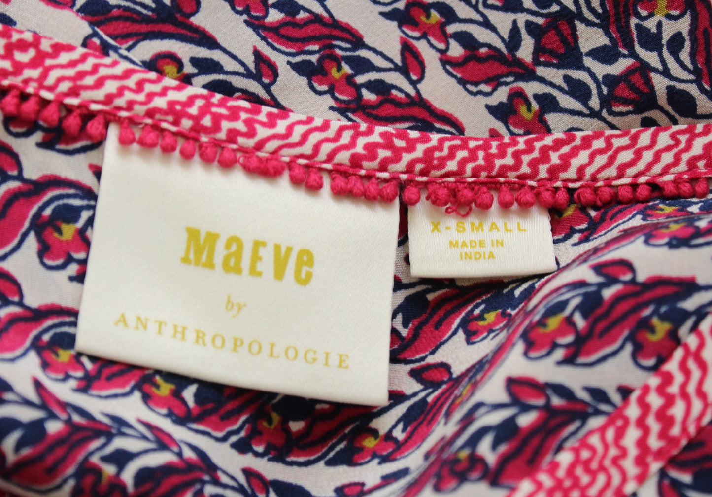 Maeve Anthropologie Lilyana Silk Tiered Peasant Tunic Top Blouse Size XS Floral