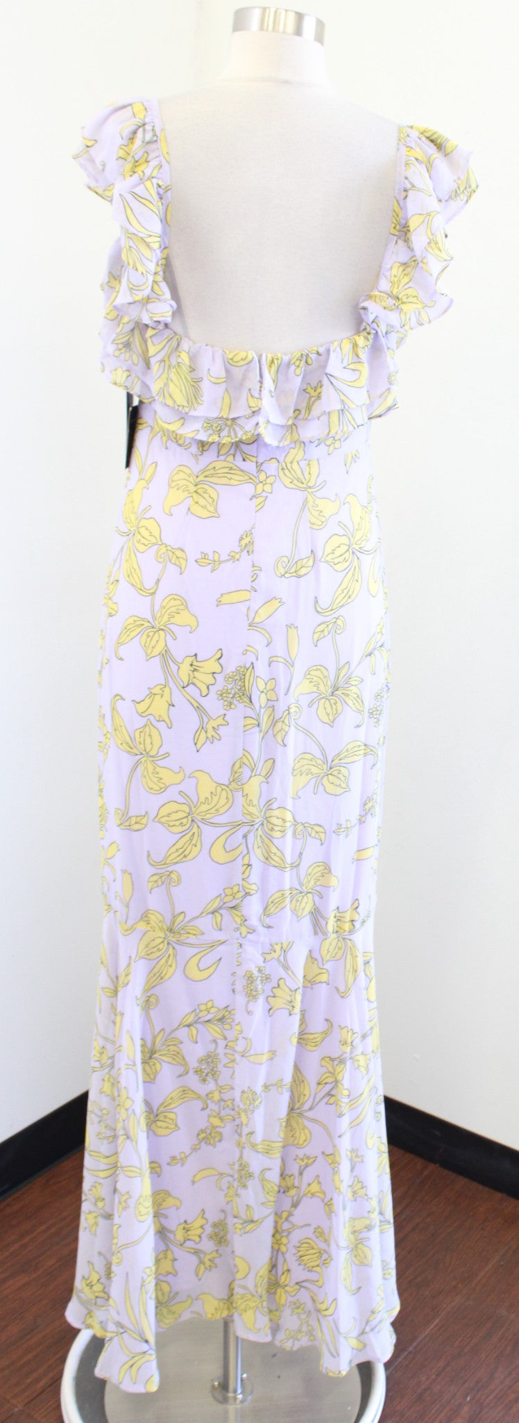 NWT Lulus Lavender Yellow Floral Off the Shoulder Maxi Dress Gown Size M Evening