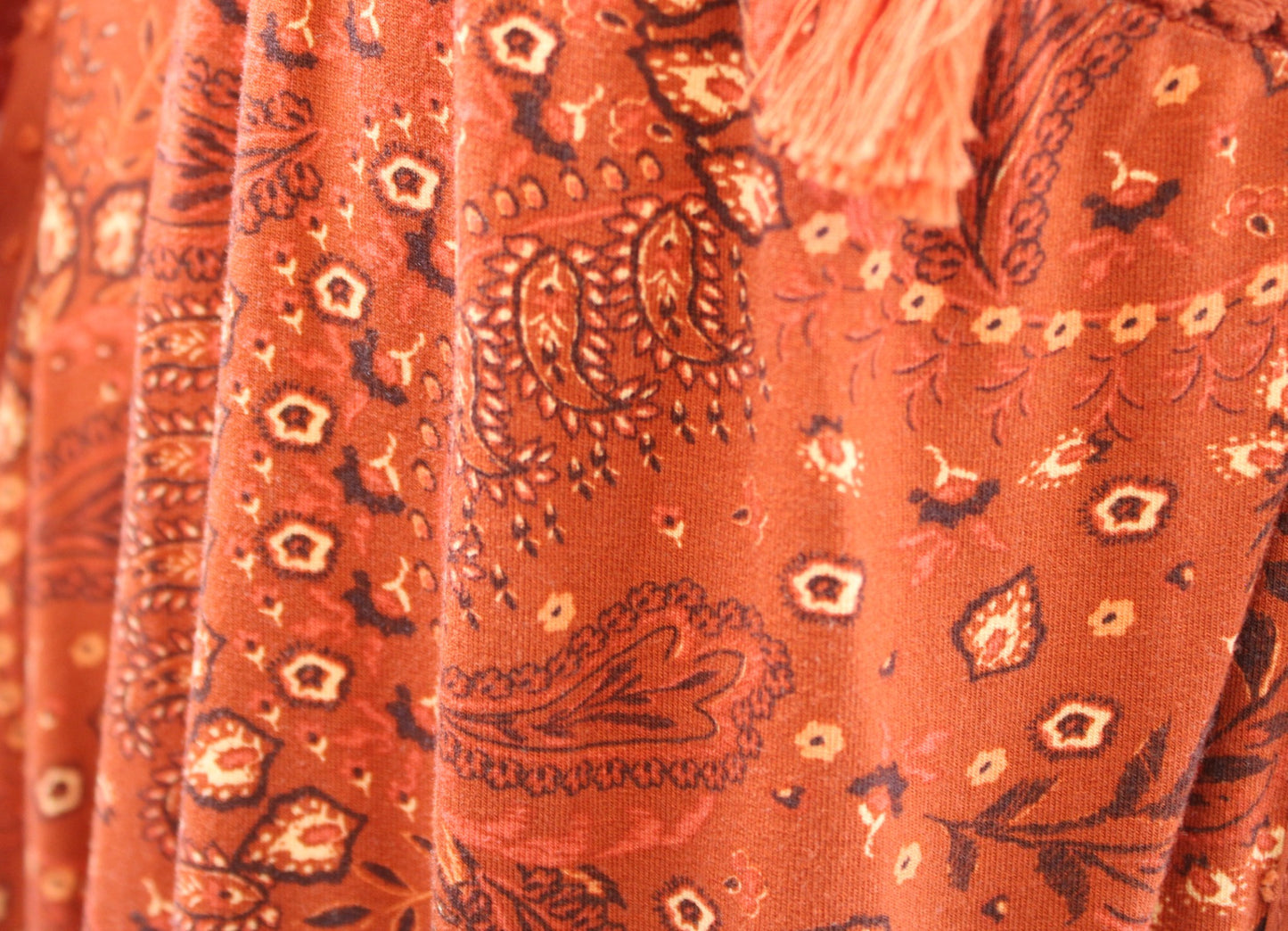 NWT Daniel Rainn Stitch Fix Burnt Orange Paisley Print Knit Tie Neck Dress Sz 3X