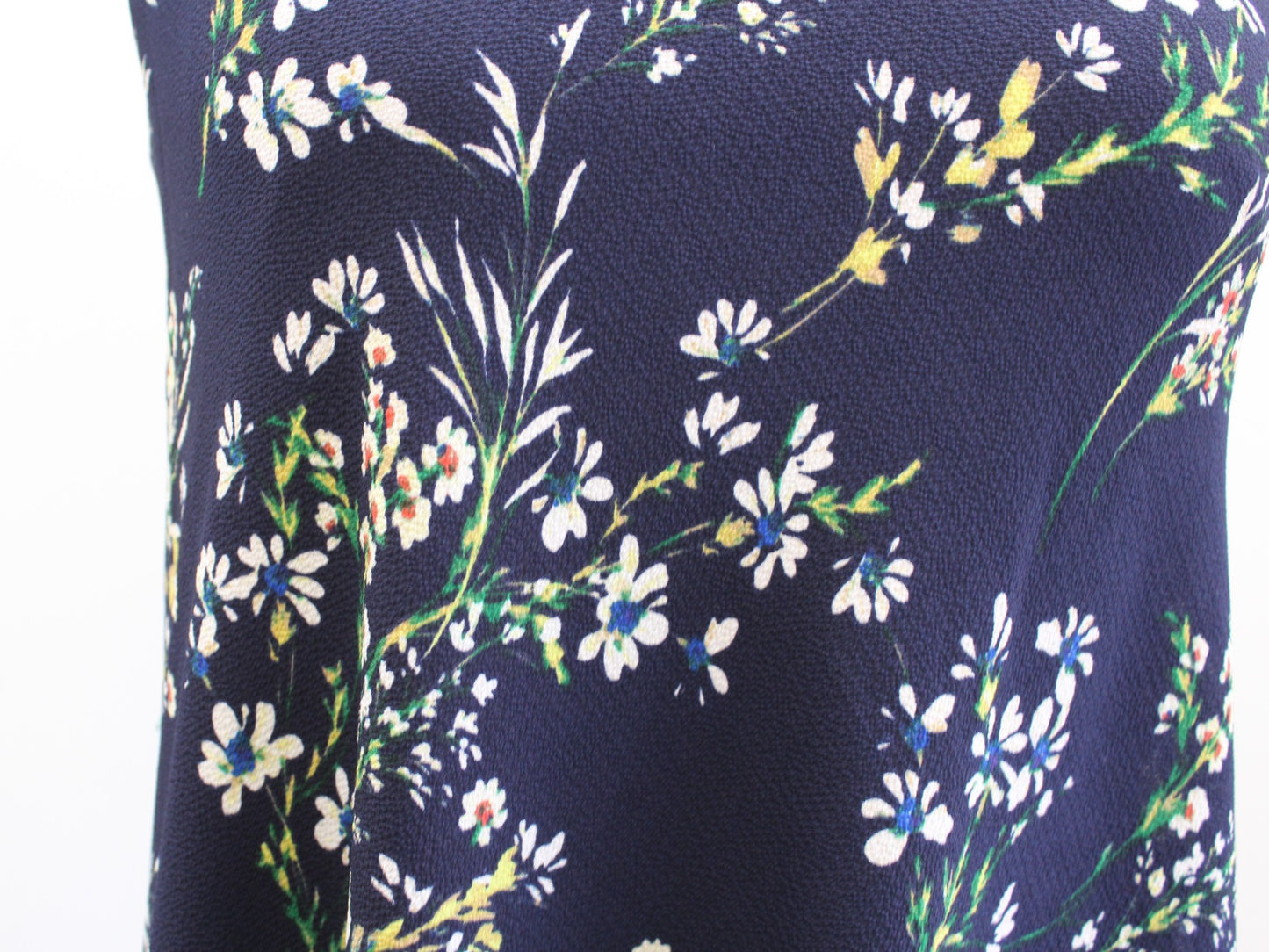 NWT $125 Lauren Ralph Lauren Navy Blue Floral Sleeveless Shift Swing Dress Sz 0