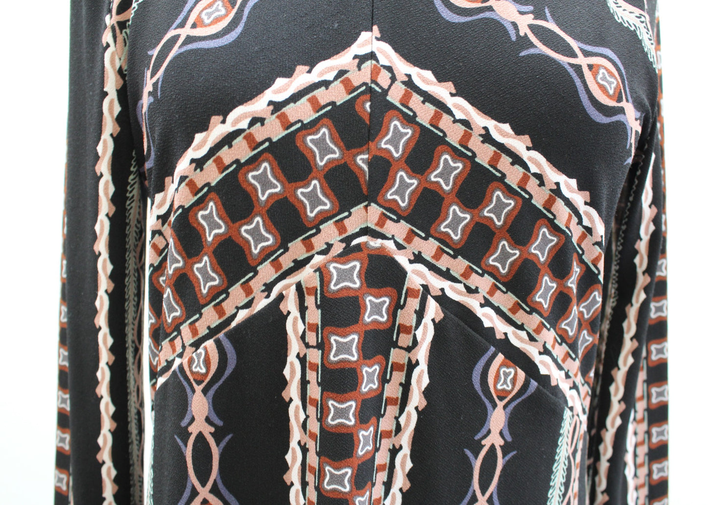 Free People Stella Black Mock Neck Retro Mini Dress Size M A Line 70s Inspired