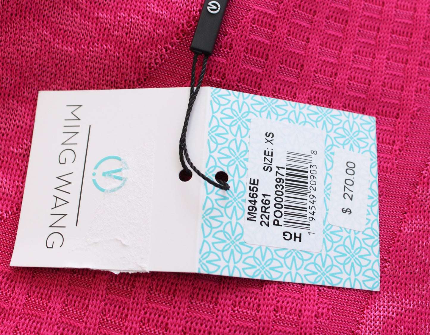 NWT $270 Ming Wang Pink Tonal Mixed Pattern Print Knit Sheath Dress Size XS