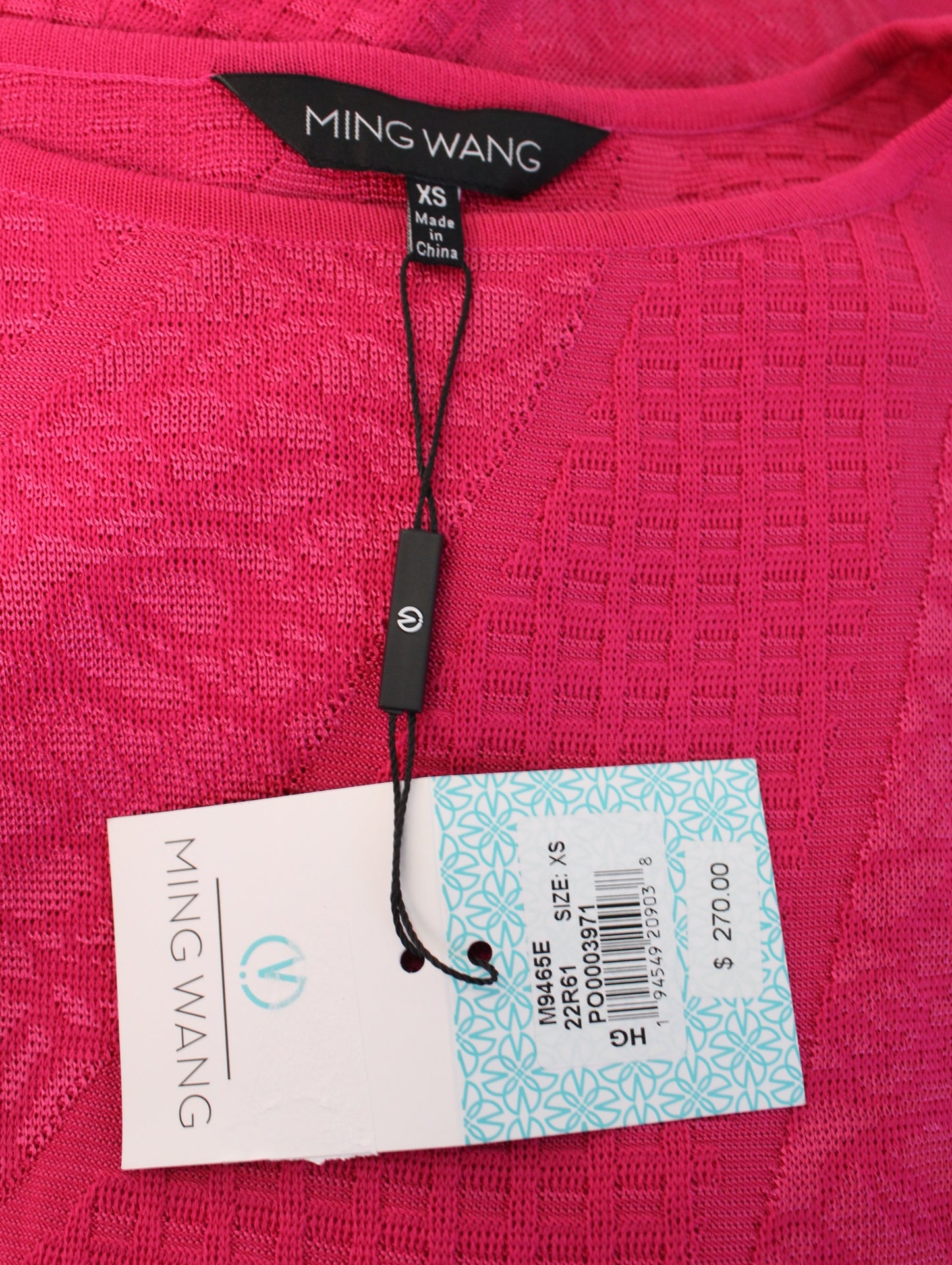 NWT $270 Ming Wang Pink Tonal Mixed Pattern Print Knit Sheath Dress Size XS