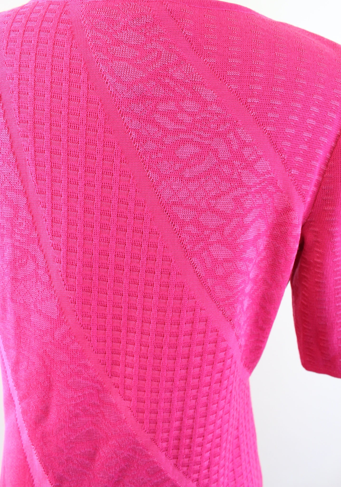 NWT $270 Ming Wang Pink Tonal Mixed Pattern Print Knit Sheath Dress Size XS