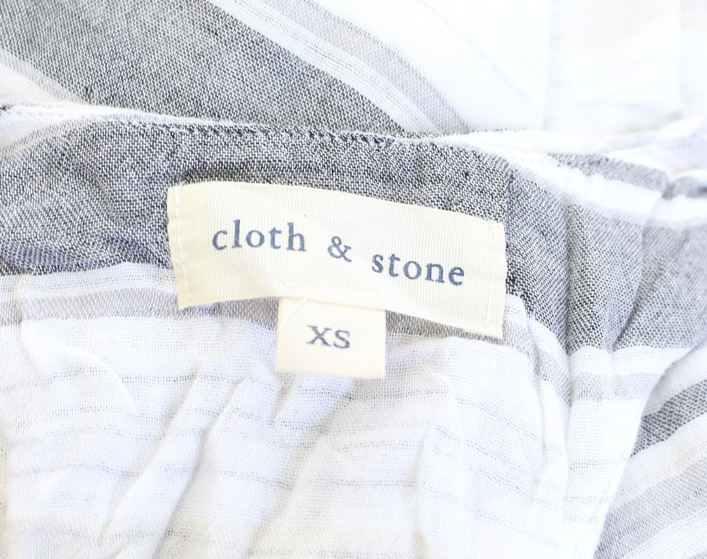 Cloth and Stone Gray Beige White Striped Racerback Maxi Dress Size XS Tie Waist
